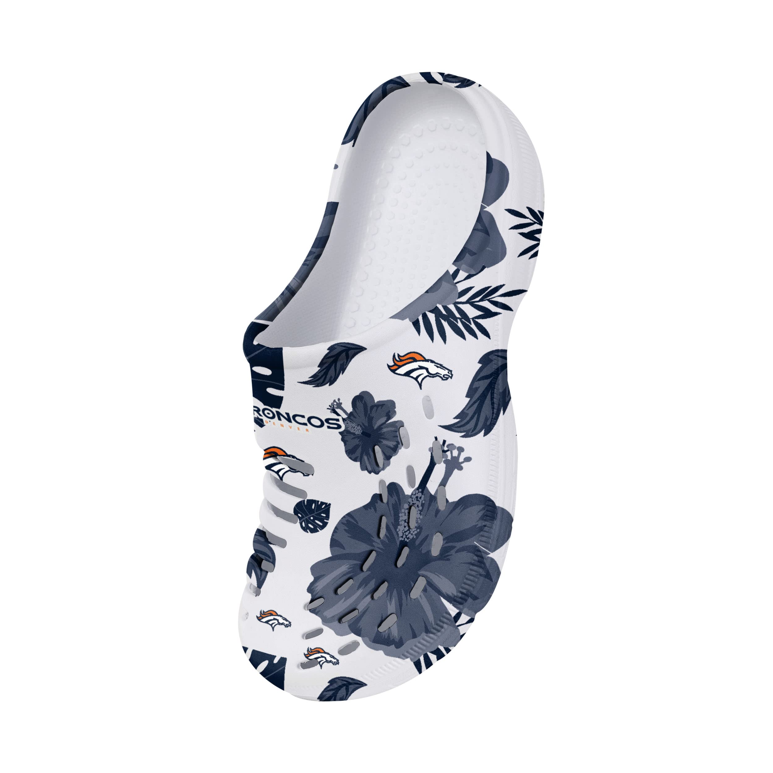 FOCO Women's NFL Team Logo Floral Garden Clogs - Comfortable Waterproof Sandals for Women, Perfect for Beach, Pool, and Outdoor Activities