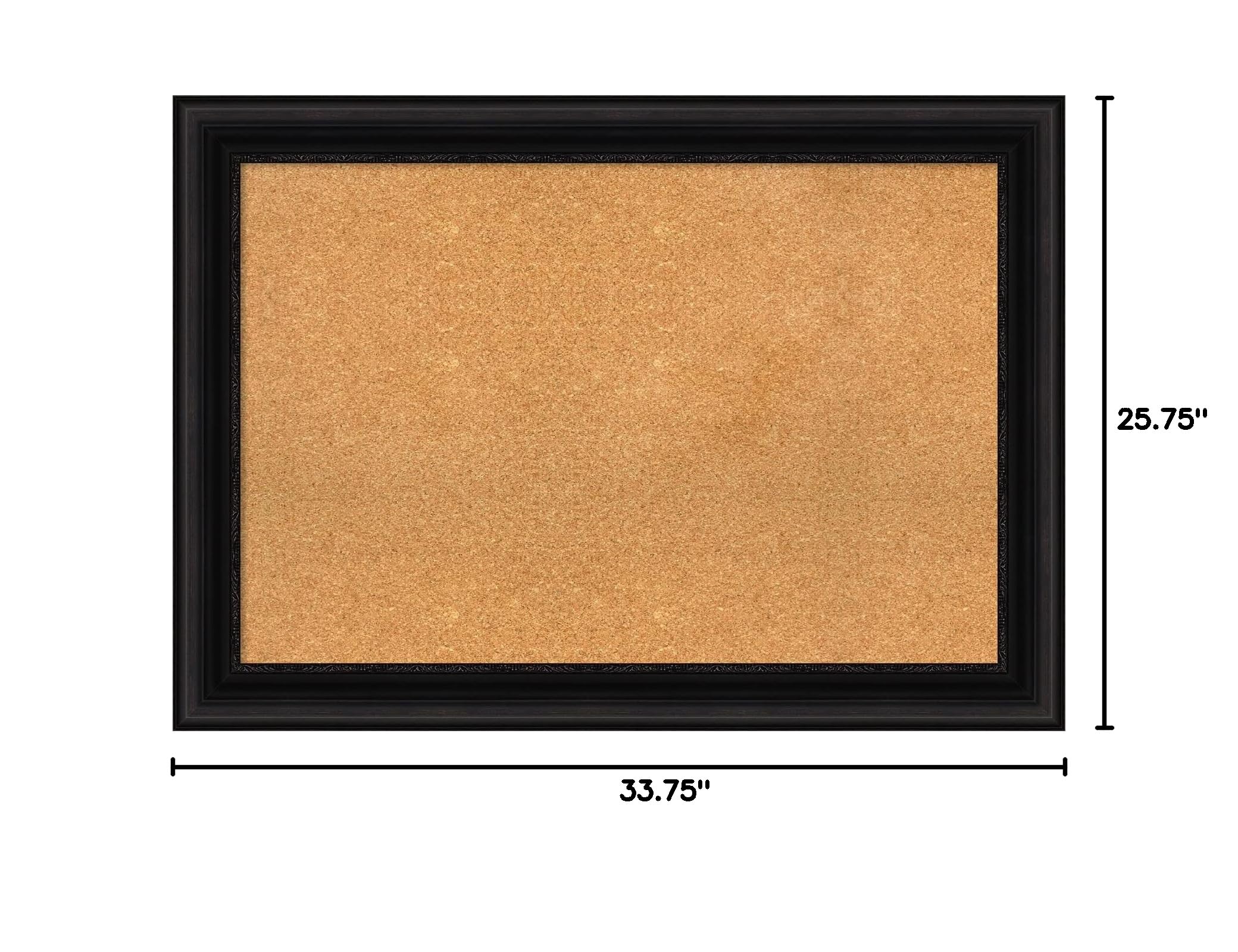 Premium Framed Natural Cork Bulletin Board with Gold Frame - 33.75