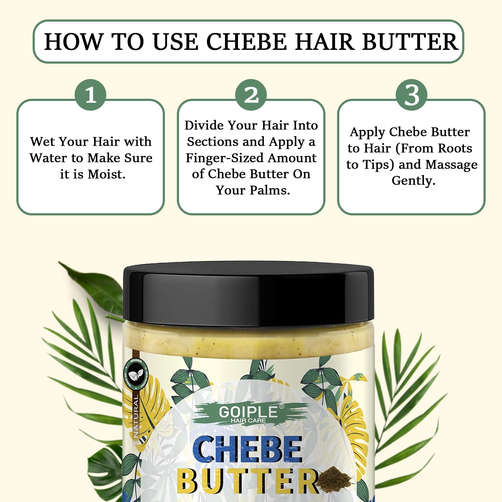 Chebe Hair Growth Butter for Men & Women – Deep Moisturizing Chebe Hair Grease for Dry Hair Treatment, Thickening & Strengthening | Natural Hair Care for Growth, Hydration & Repair – Perfect for Daily Use, Protective Styling & Natural Hair Revival