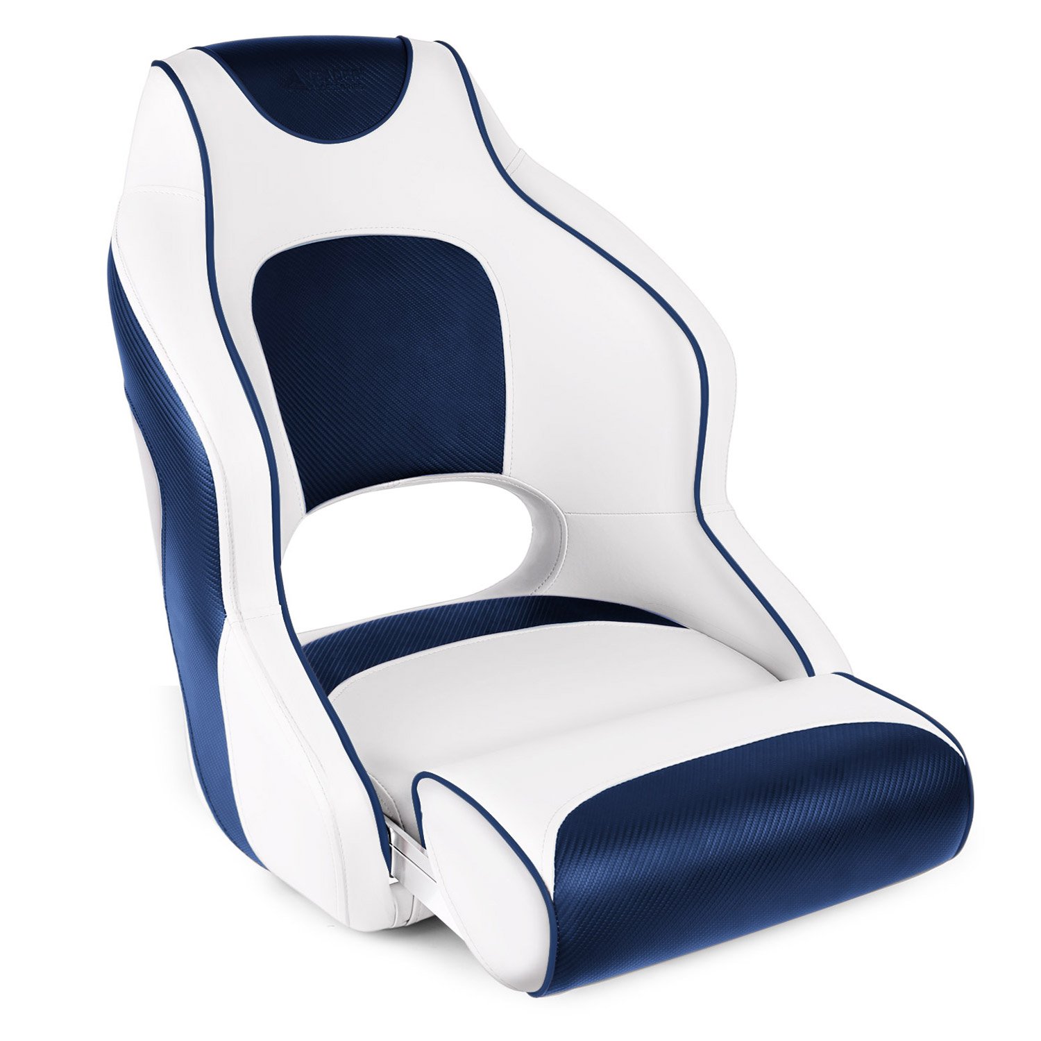 Premium Two-Tone Boat Seat - Flip-Up Captain's Bucket for Sports Boating