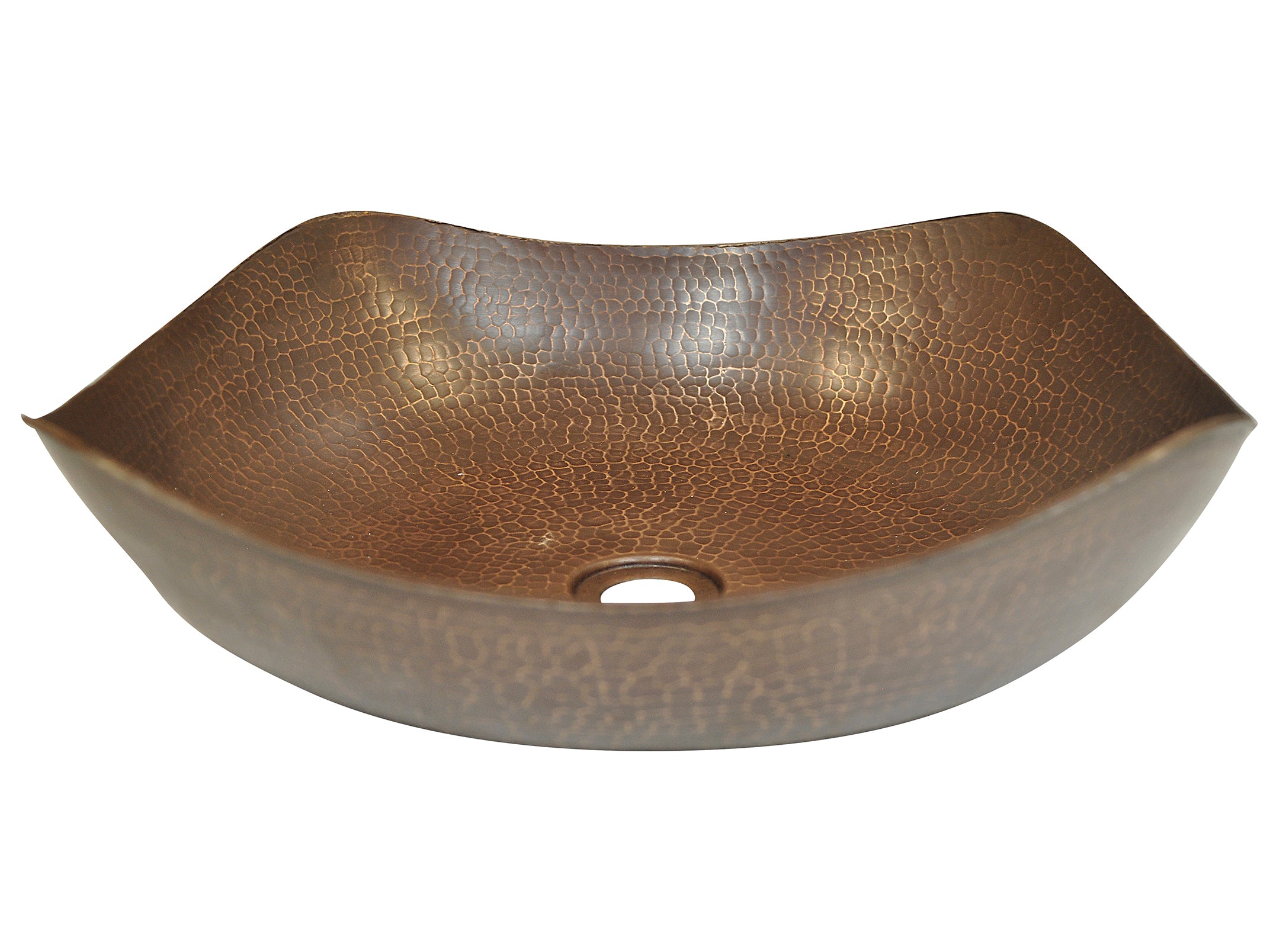 Hammered Copper Vessel Sink with Four Peaks Design - Modern Farmhouse Bathroom Vanity Sink for Rustic Home Decor