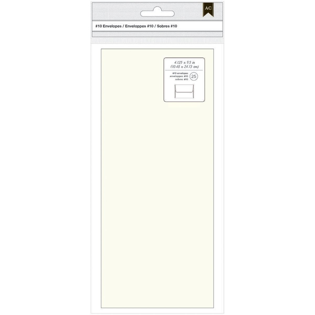 American Crafts 25-Piece Big Ivory Envelopes for Scrapbooking, Invitations & Wedding Stationery - Premium Quality A2 Size Mailing Envelopes