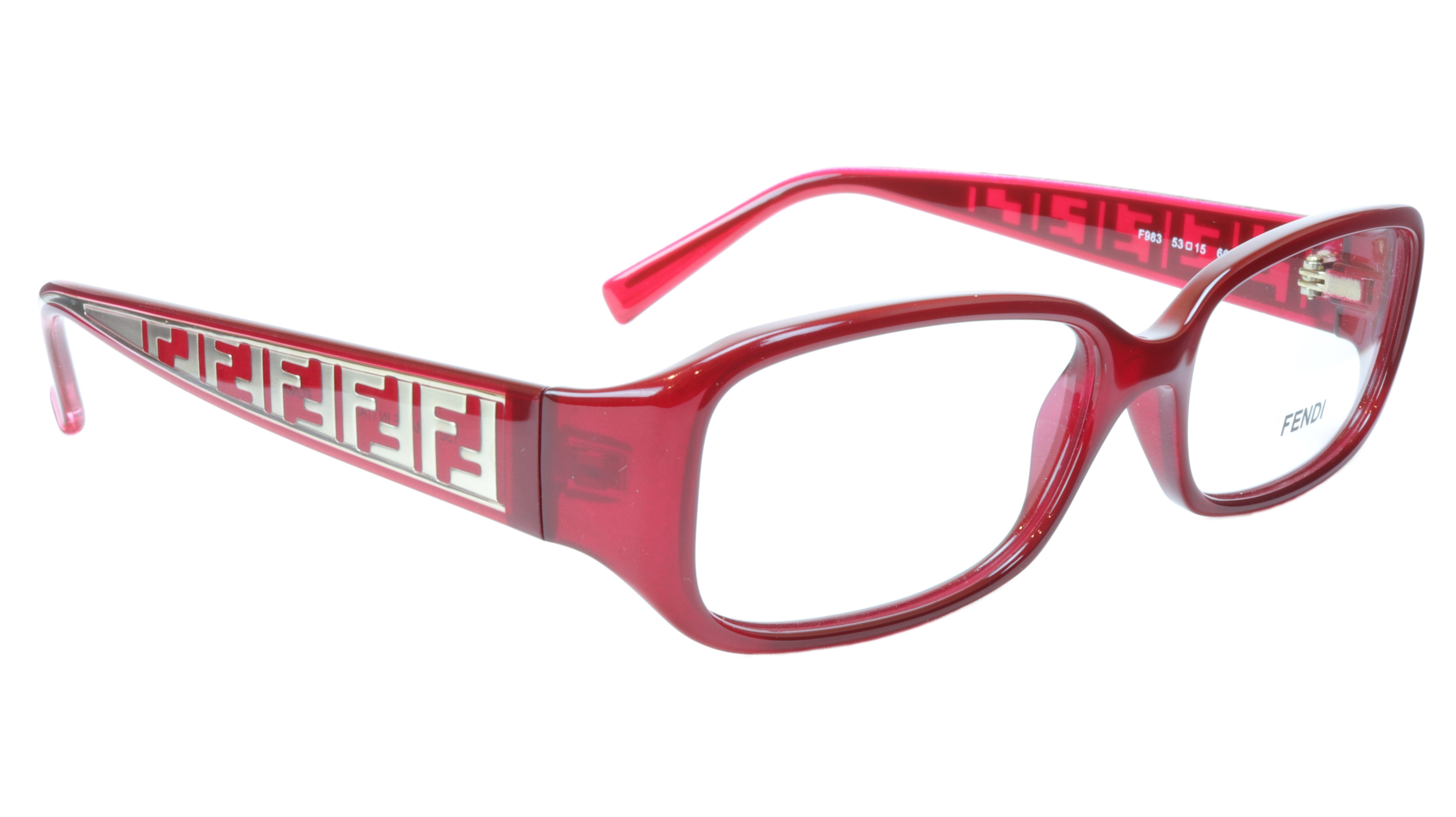FENDI Women's Acetate Eyeglasses Frame F983 (604) - Red Italy Made, Size 53-15-130, 30mm - Perfect for Fashion & Everyday Wear