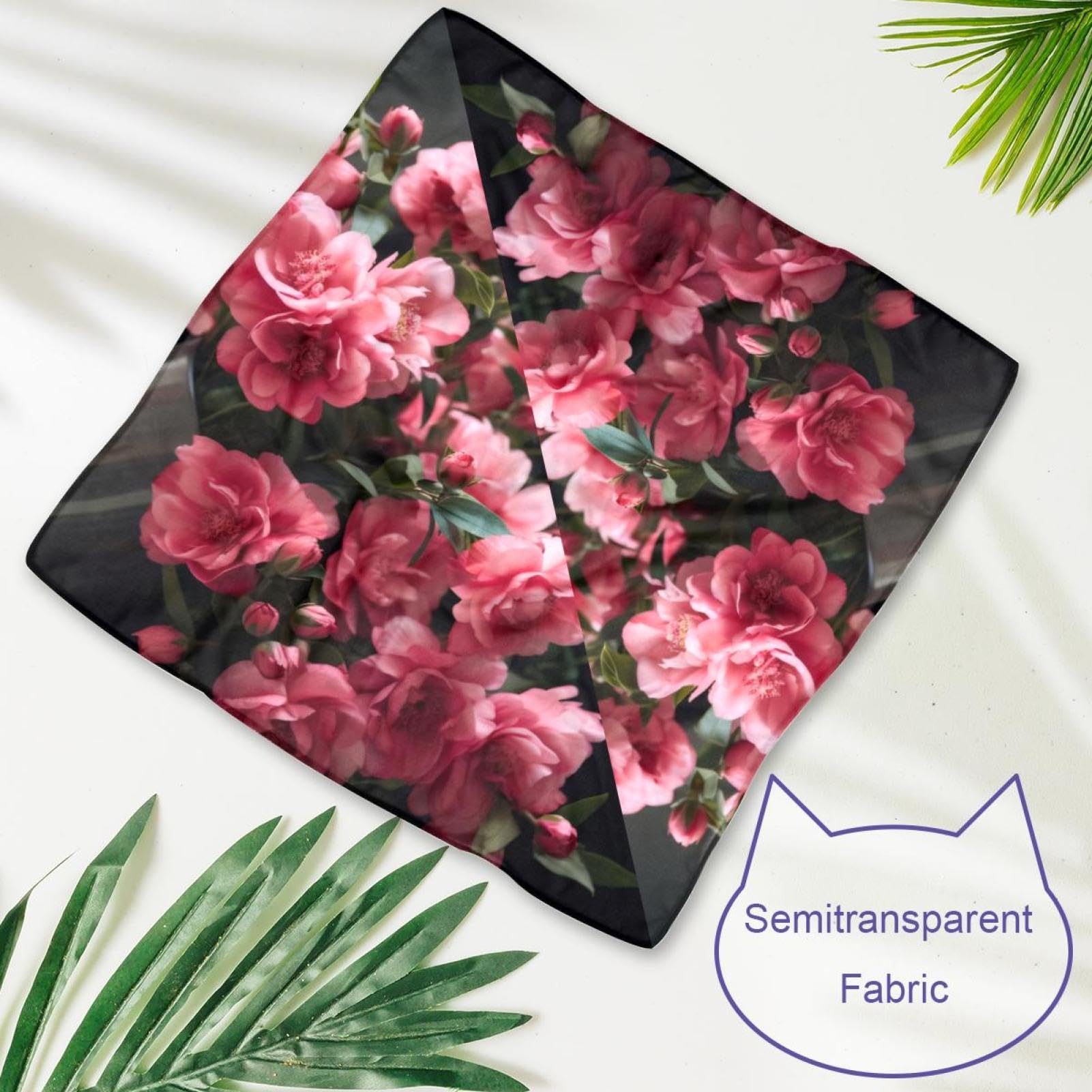 2-Piece Dog Bandanas with Vase and Pink Flowers Pattern - Pet Wedding Photo Props, Square Bibs & Scarf Accessories for Dogs - Perfect for Pet Weddings, Photo Shoots & Special Occasions