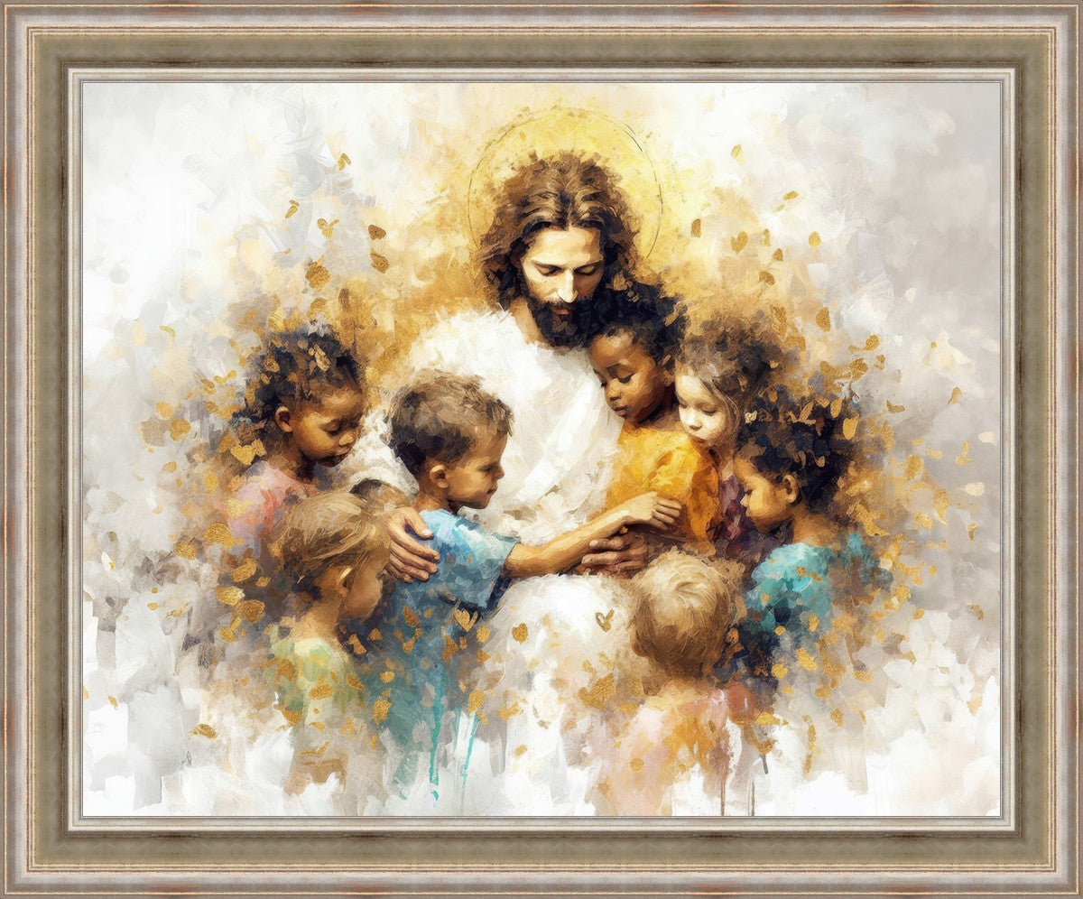 Become Like Little Children - Inspirational Large Wall Art Decor for Nursery, Kids Room & Sunday School - Perfect Christian Gift for Baptism & Baby Showers