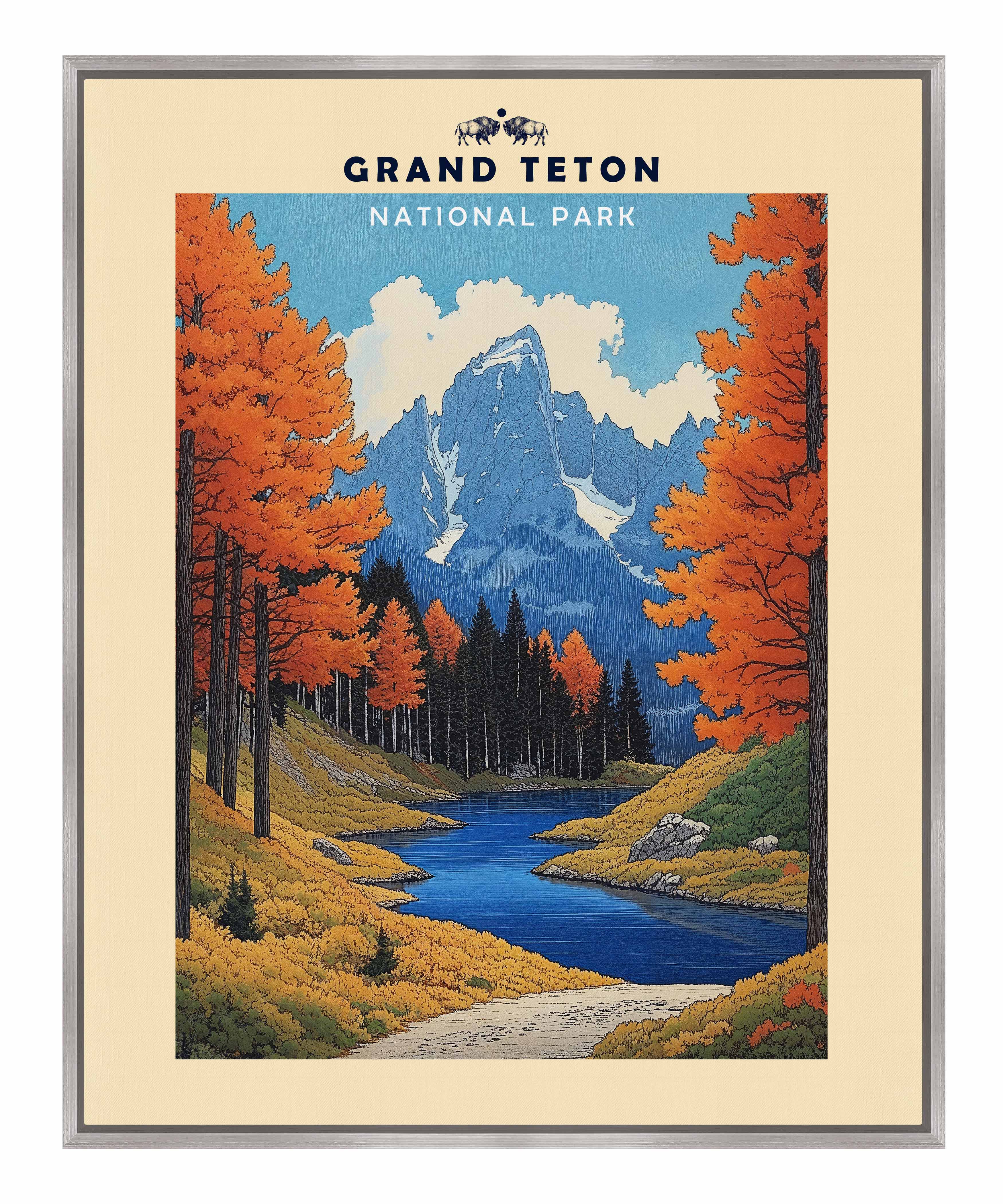 Grand Teton National Park Landscape Gallery Wrapped Canvas Wall Art - Perfect for Living Room, Bedroom & Office Decor