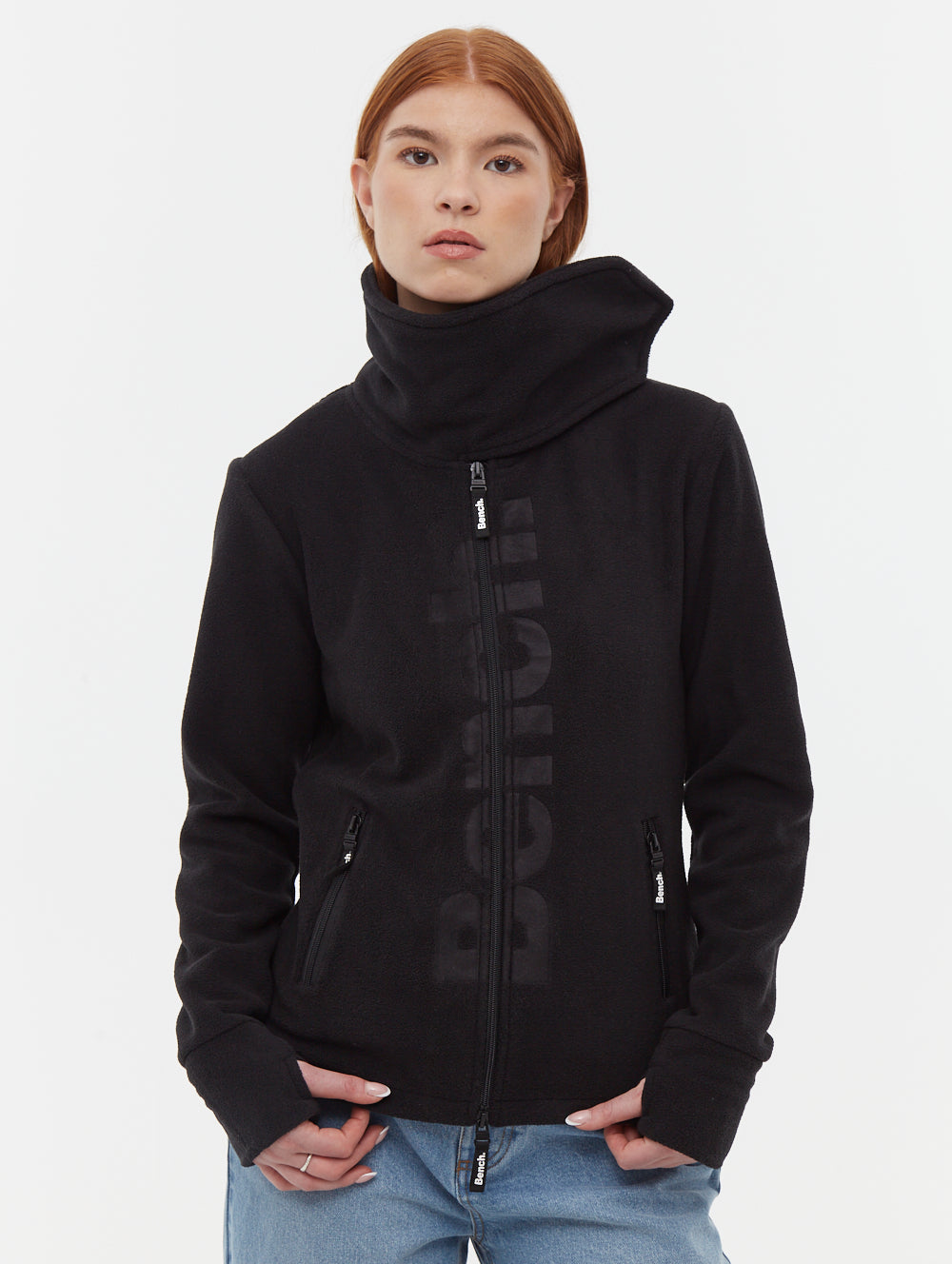 Finish Microfleece Funnel Neck Zip Up Jacket for Women - Warm Winter Pullover with Zipper - Perfect for Hiking, Camping & Outdoor Activities