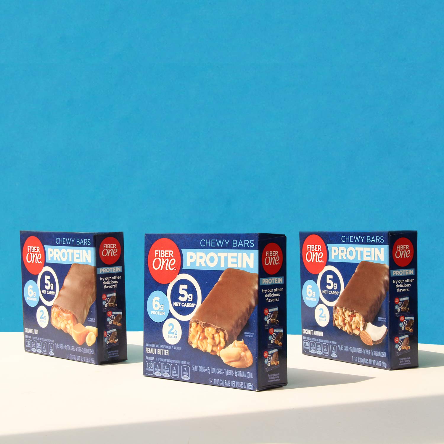 Fiber One Chewy Protein Bars - Caramel Nut Flavor, High Protein Snack Bars, 10 Count (Pack of 6) | Healthy On-the-Go Breakfast & Post-Workout Energy Boost