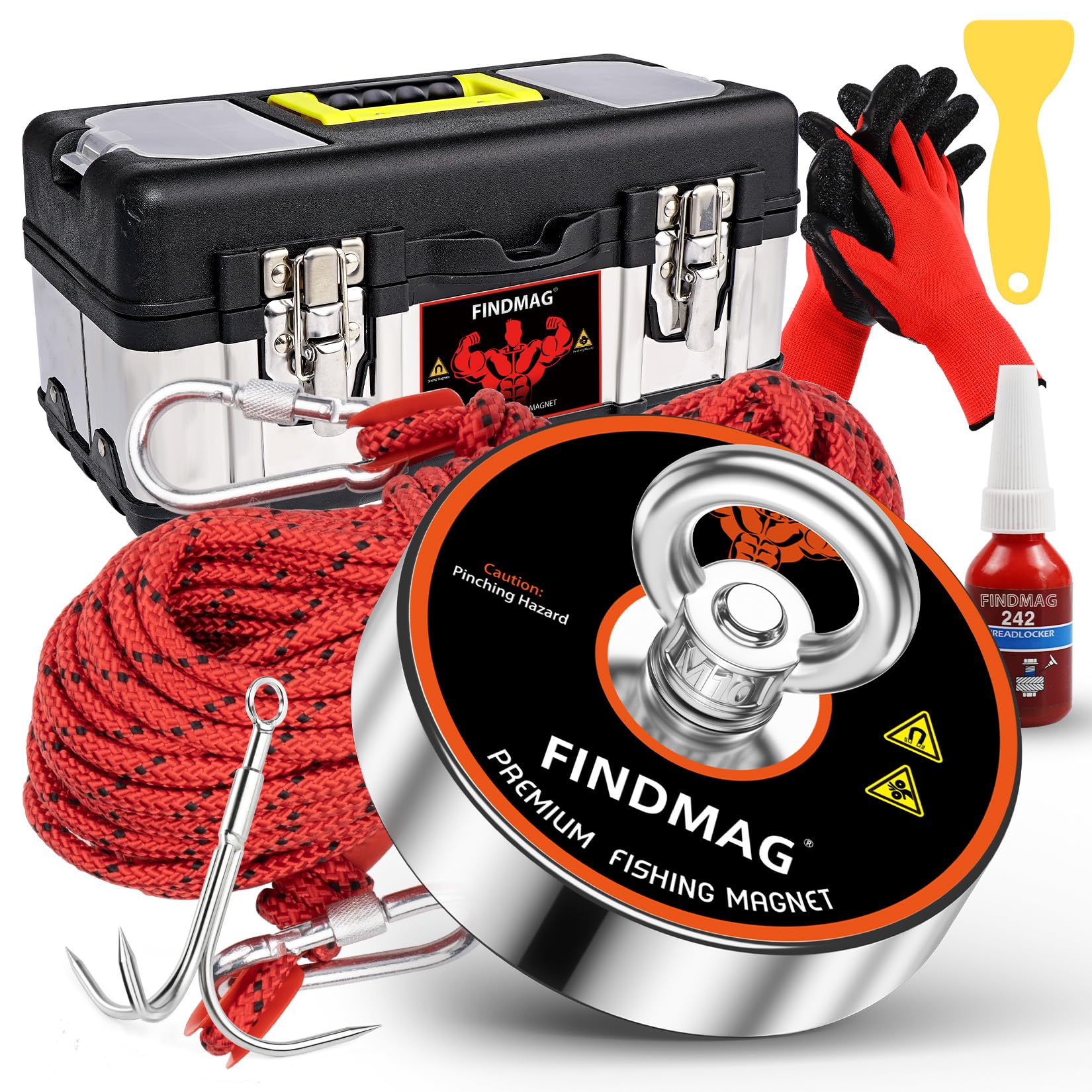**FINDMAG 1000lbs Pulling Force Magnet Fishing Kit – Heavy Duty 3.54