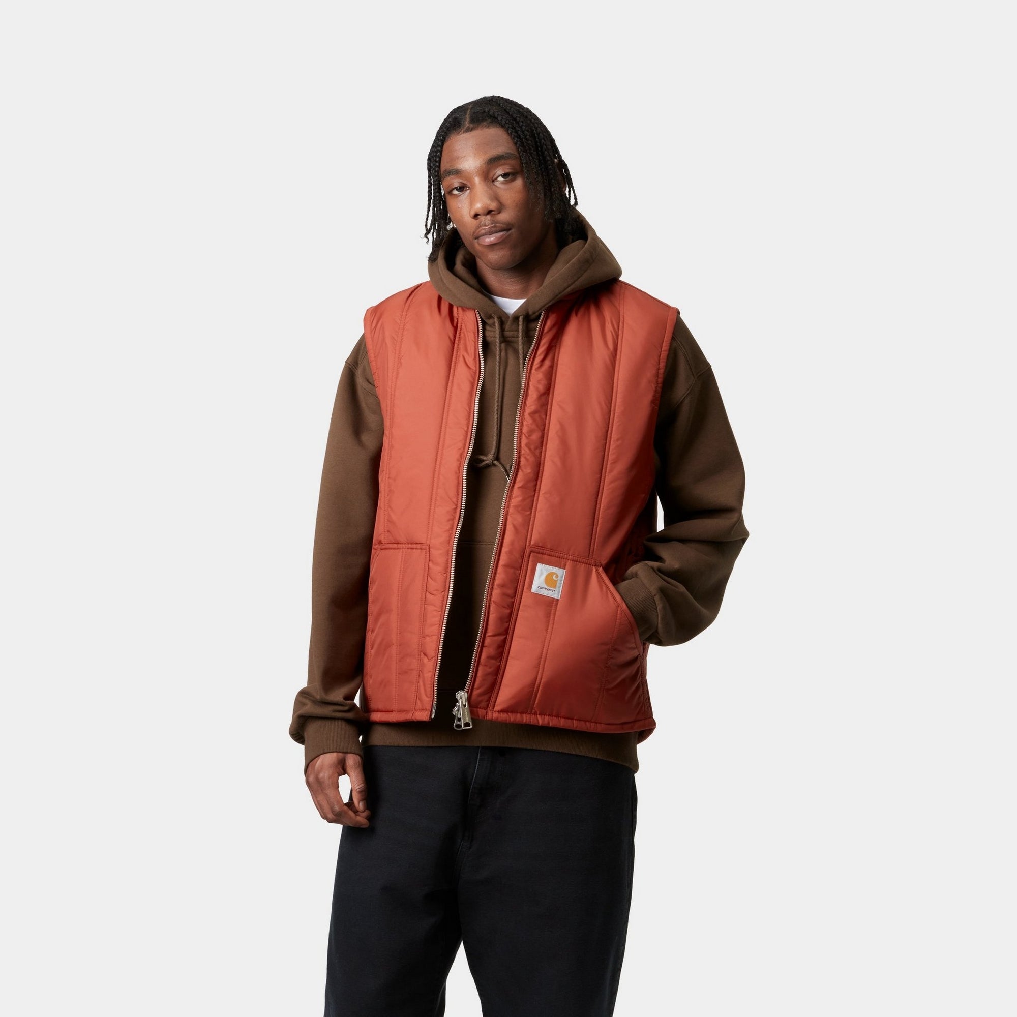 Lachlan Vest Liner for Men - Vermillion Red Lightweight Thermal Underlayer for Outdoor Activities, Hiking, and Winter Sports