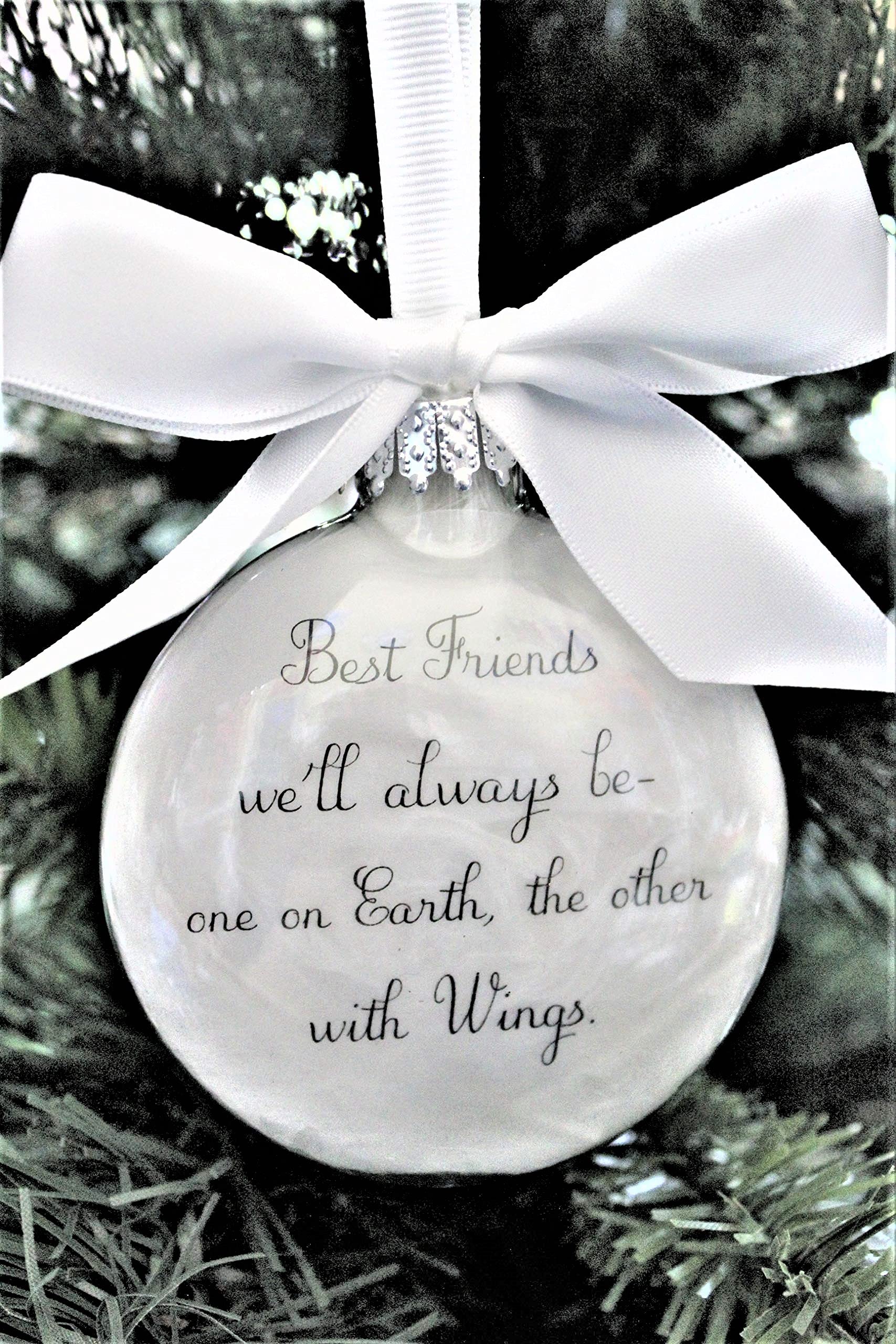 Best Friends Memorial Christmas Ornament - Sympathy Gift for Loss of Loved One | Personalized Keepsake for Grieving, Holiday Tree Decoration, Pet Memorial Gift