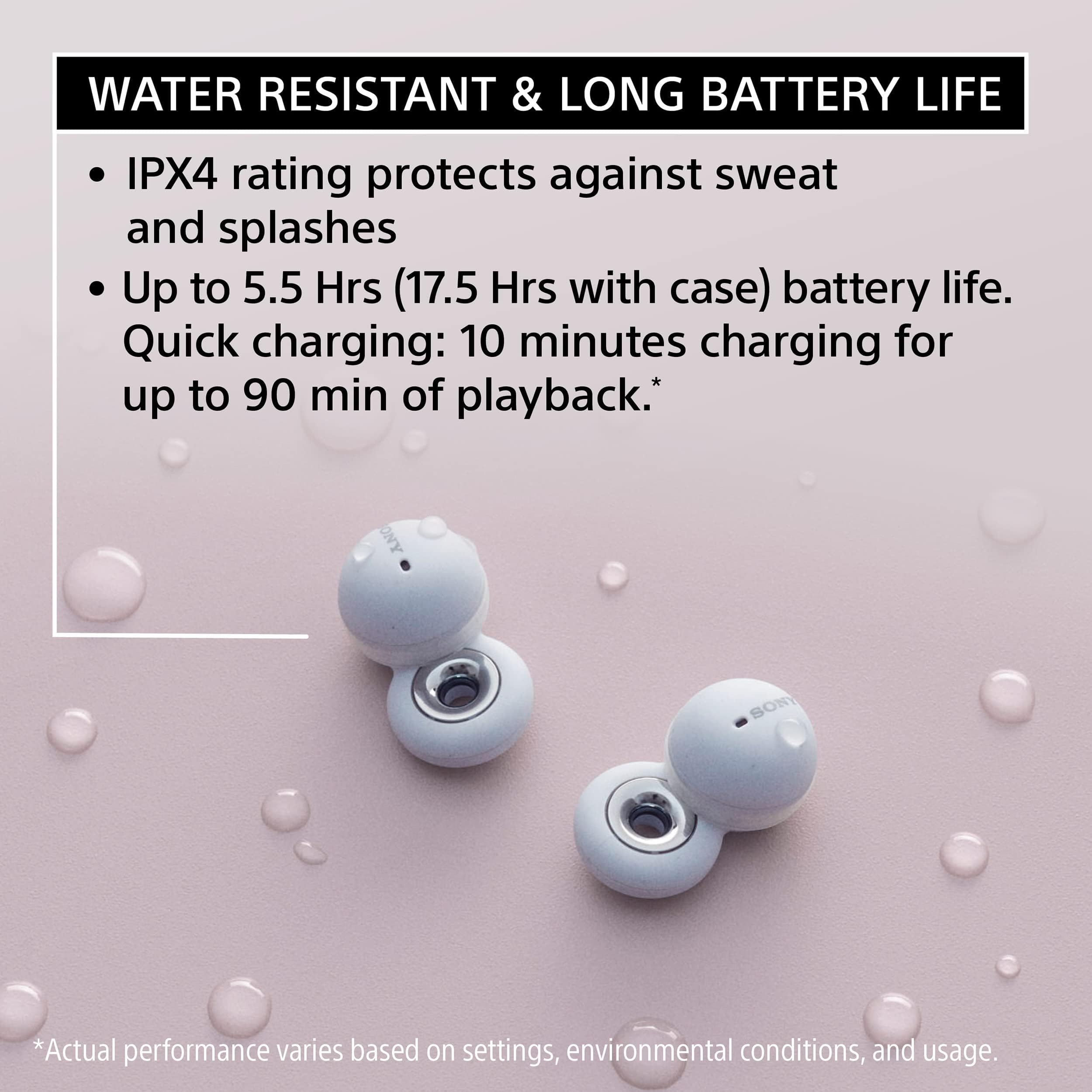 Sony LinkBuds True Wireless Earbuds - Open Ring Design for Ambient Sound Awareness, Built-in Alexa, IPX4 Water Resistant, White - Perfect for Running, Working Out & Office Use