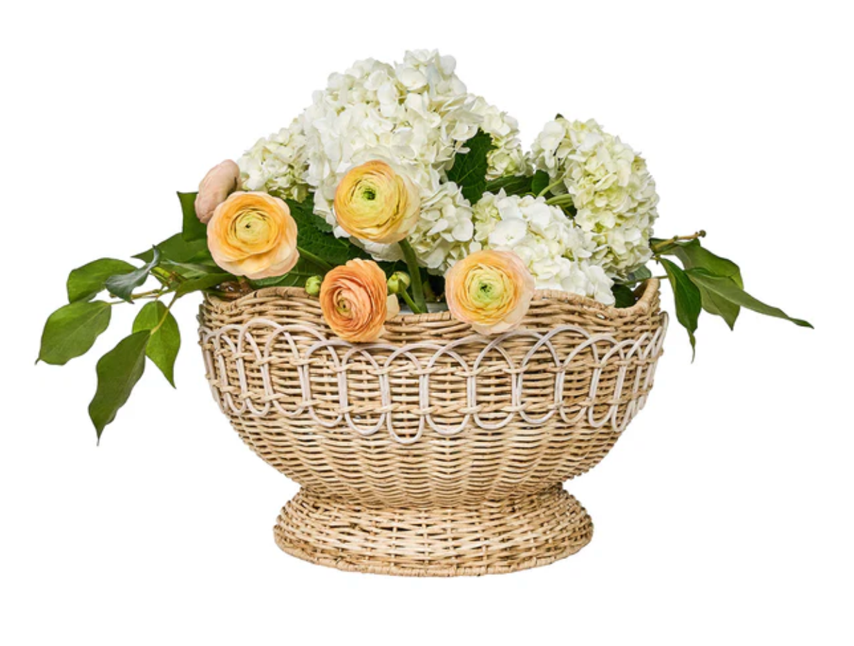 Juliska Provence Rattan 15-Inch Whitewashed Serving Bowl - Perfect for Farmhouse Dining, Rustic Kitchen Decor & Entertaining Guests