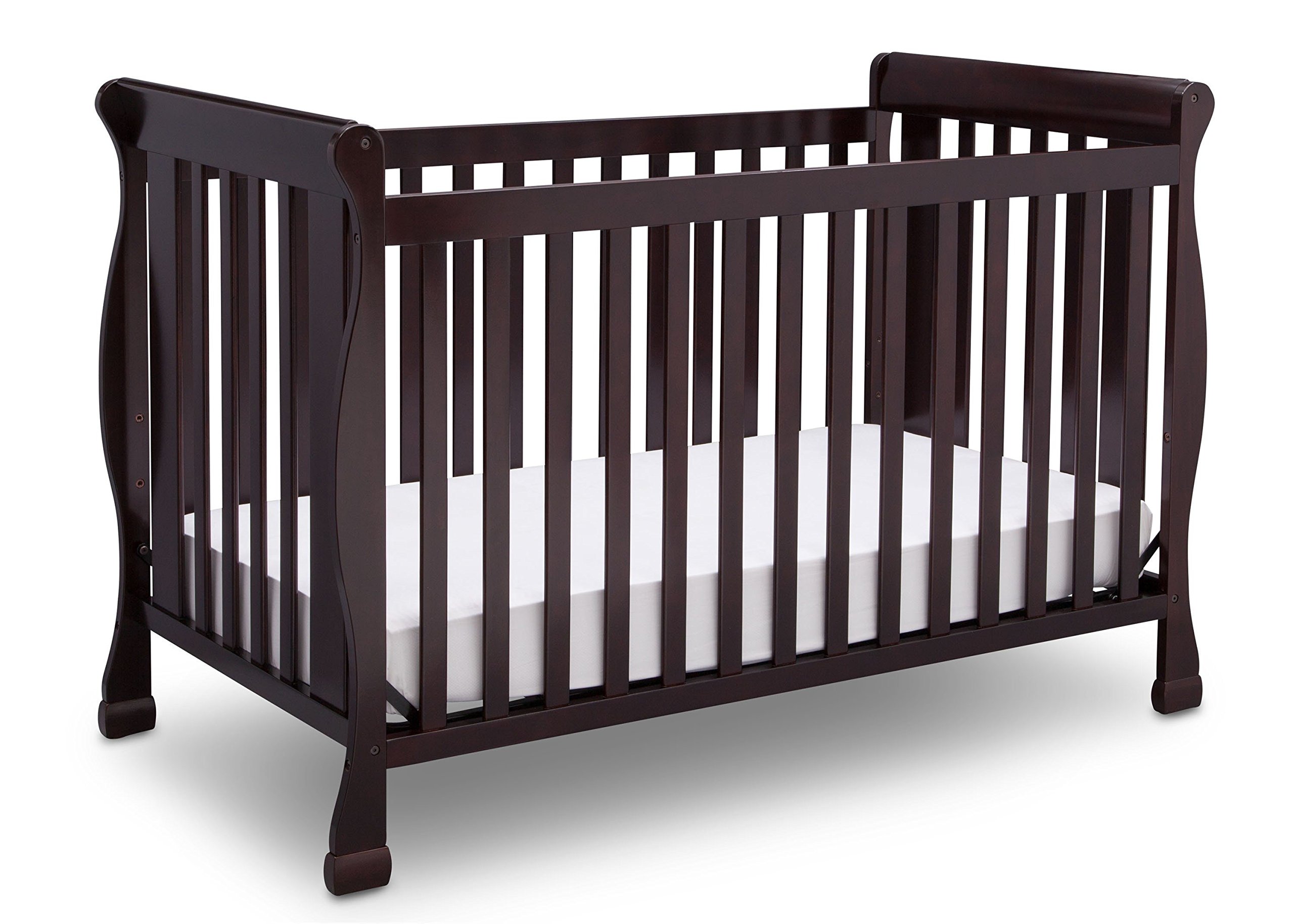 Delta Children's Riverside Crib Full Size Conversion Kit with Bed Rails - Dark Chocolate #0050 (207) | Safe Toddler to Twin Bed Transition for Nursery & Kids Room