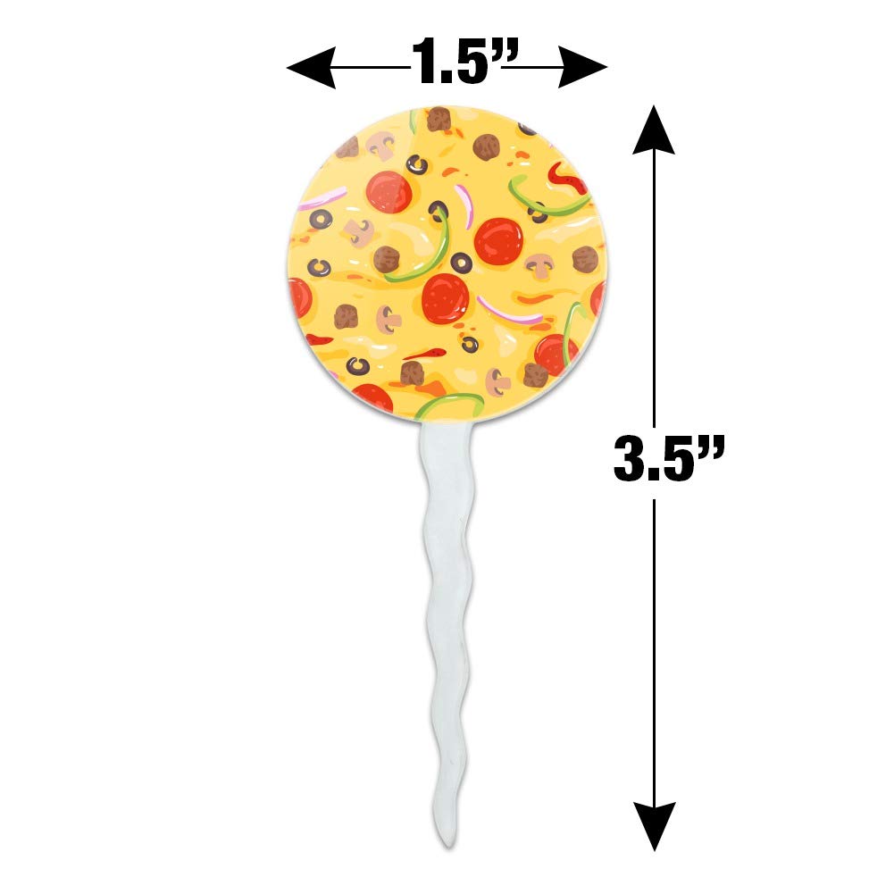 Pepperoni, Olives & Onions Pizza-Themed Cupcake Toppers - Set of 6 | Party Decorations for Birthday, Baby Shower & Baking Events