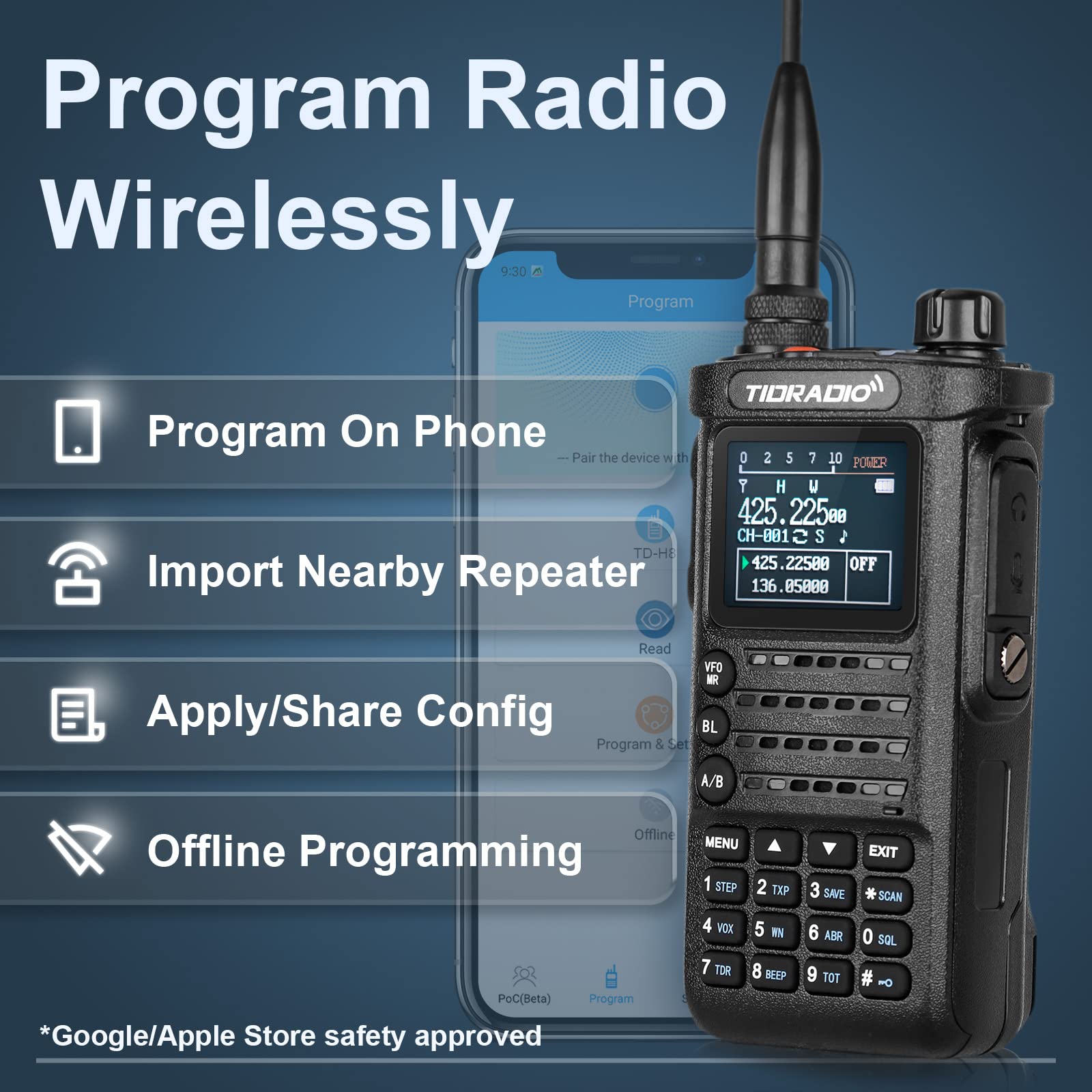 2nd Gen TIDRADIO TD-H8 10W High Power Ham Radio Handheld - APP Programmable Long Range Two Way Radio with 2500mAh Battery - Walkie Talkie Full Kit (2 Pack) for Outdoor Adventures, Emergency Communication & Construction Sites