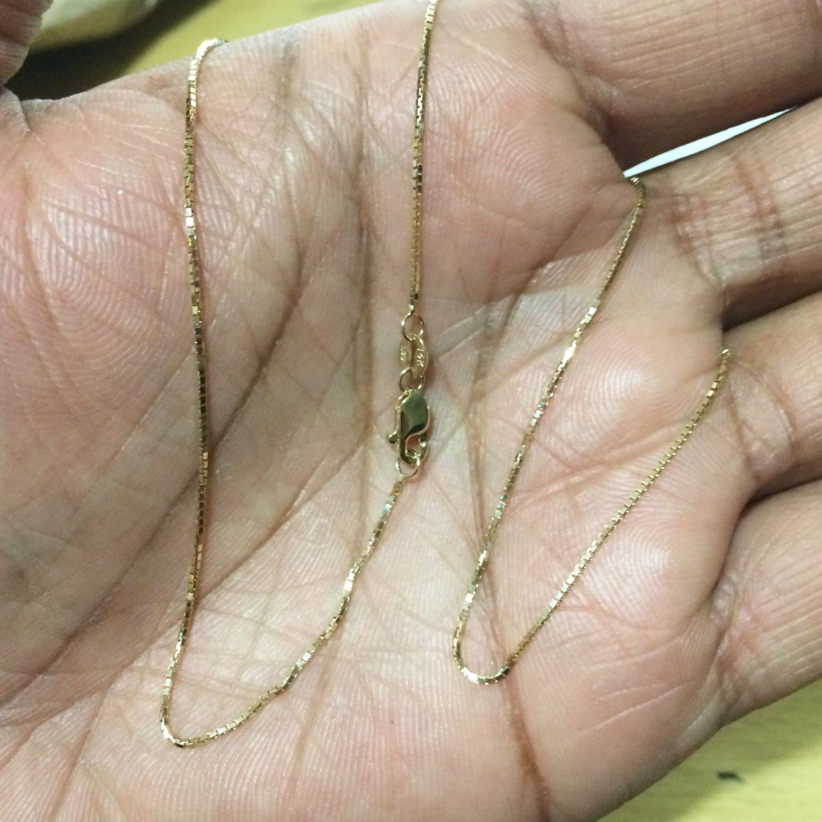 14K Solid Yellow Gold Box Chain Necklace for Women - Dainty & Elegant Jewelry Gift for Her - Perfect for Everyday Wear, Special Occasions & Layering