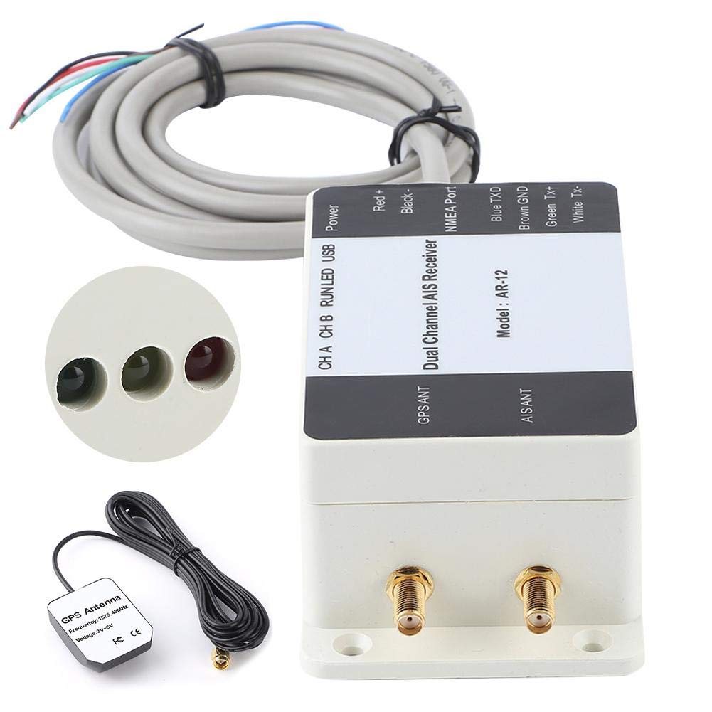 Dual Channel AIS Receiver with GPS USB - NMEA 0183 Marine Navigator for Yachts & Steamships | Qiilu AIS Receiver for Boat Tracking & Collision Avoidance | Perfect for Marine Navigation, Fishing & Sailing Adventures