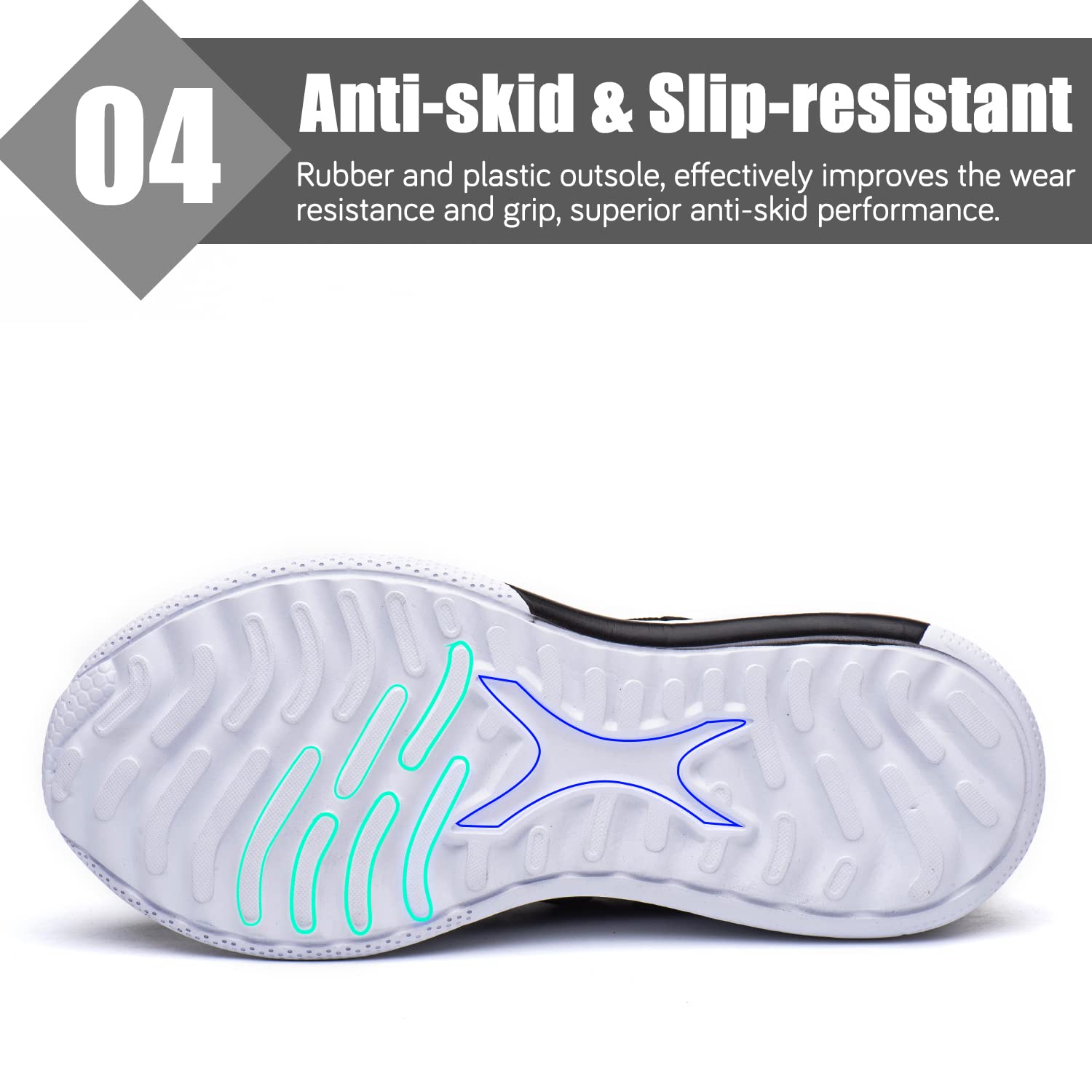 ARCHINSERT Steel Toe Work Shoes for Men & Women - Lightweight Comfortable Safety Shoes with Breathable Design for Construction, Warehouse & Outdoor Work | Perfect for Job Sites, Factories & Industrial Use