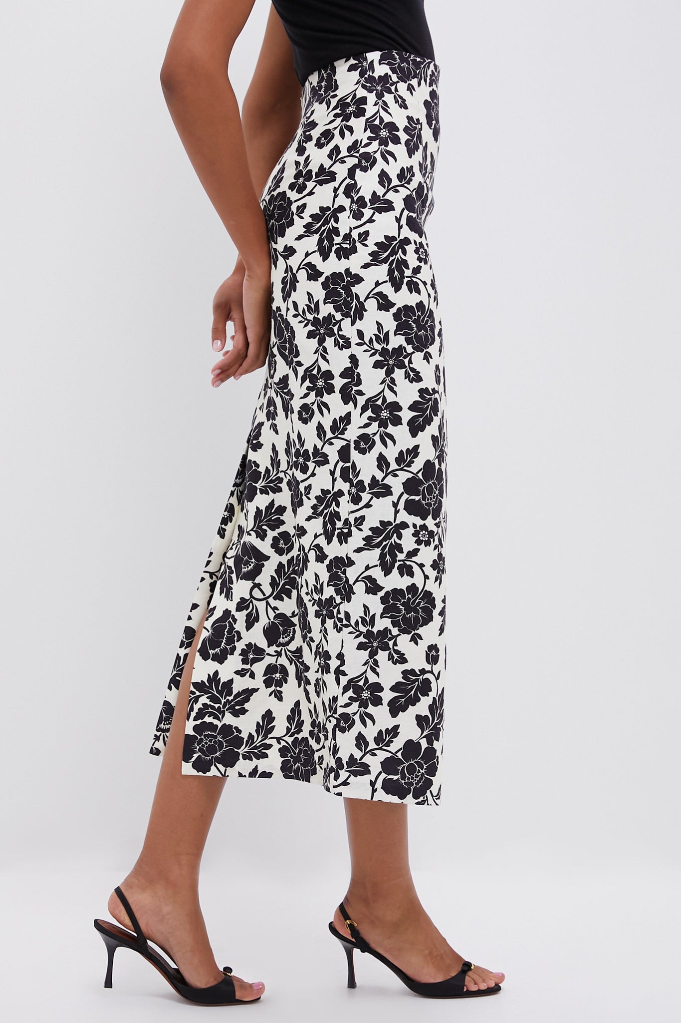 Elegant Black and Bone Romeo Column Skirt for Women - Perfect for Weddings, Parties, and Special Occasions