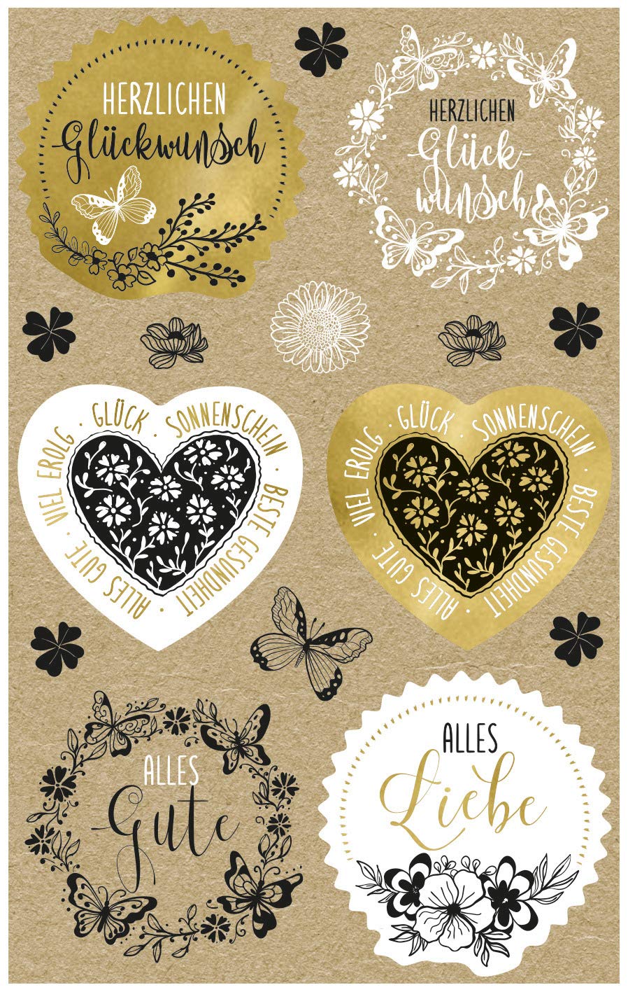 AVERY Kraft Paper Stickers 30pcs - Gift & Congrats Labels for Parties & Gifts