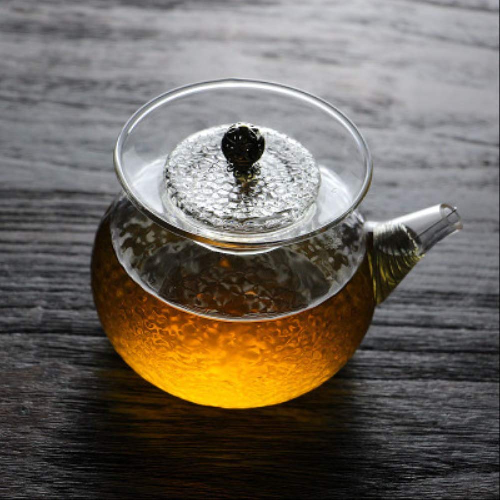 Premium 350ml Glass Teapot with High-Temperature Transparent Filter - Thick Borosilicate Glass for Loose Leaf Tea, Hot/Cold Brewing - Perfect for Home, Office & Tea Ceremonies (Tea Sets)