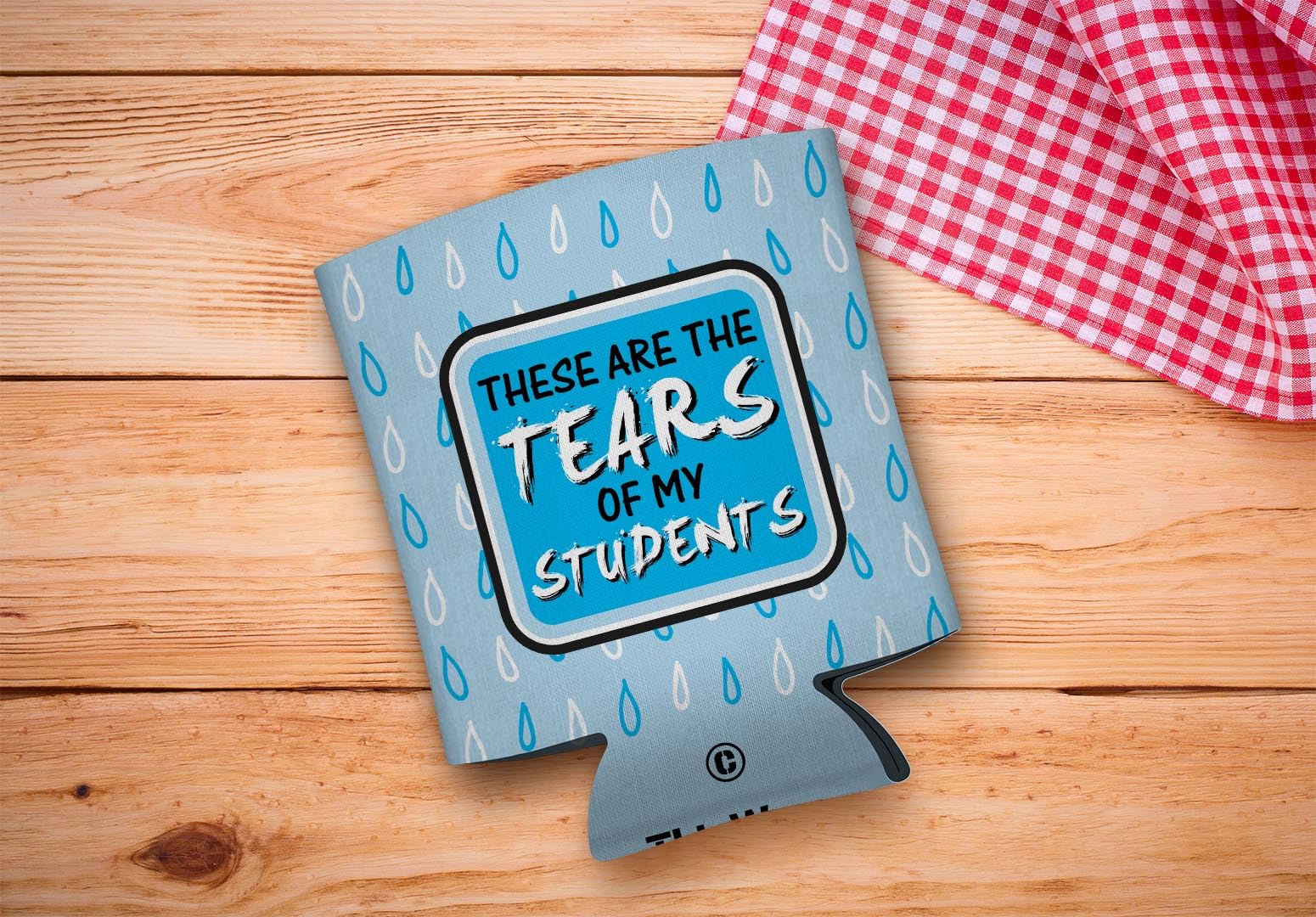 48-Pack Funny Teacher Gift Drink Can Coolers - 'These Are The Tears of My Students' Novelty Beverage Sleeves for Classroom Parties, Teacher Appreciation Gifts & Back to School Events