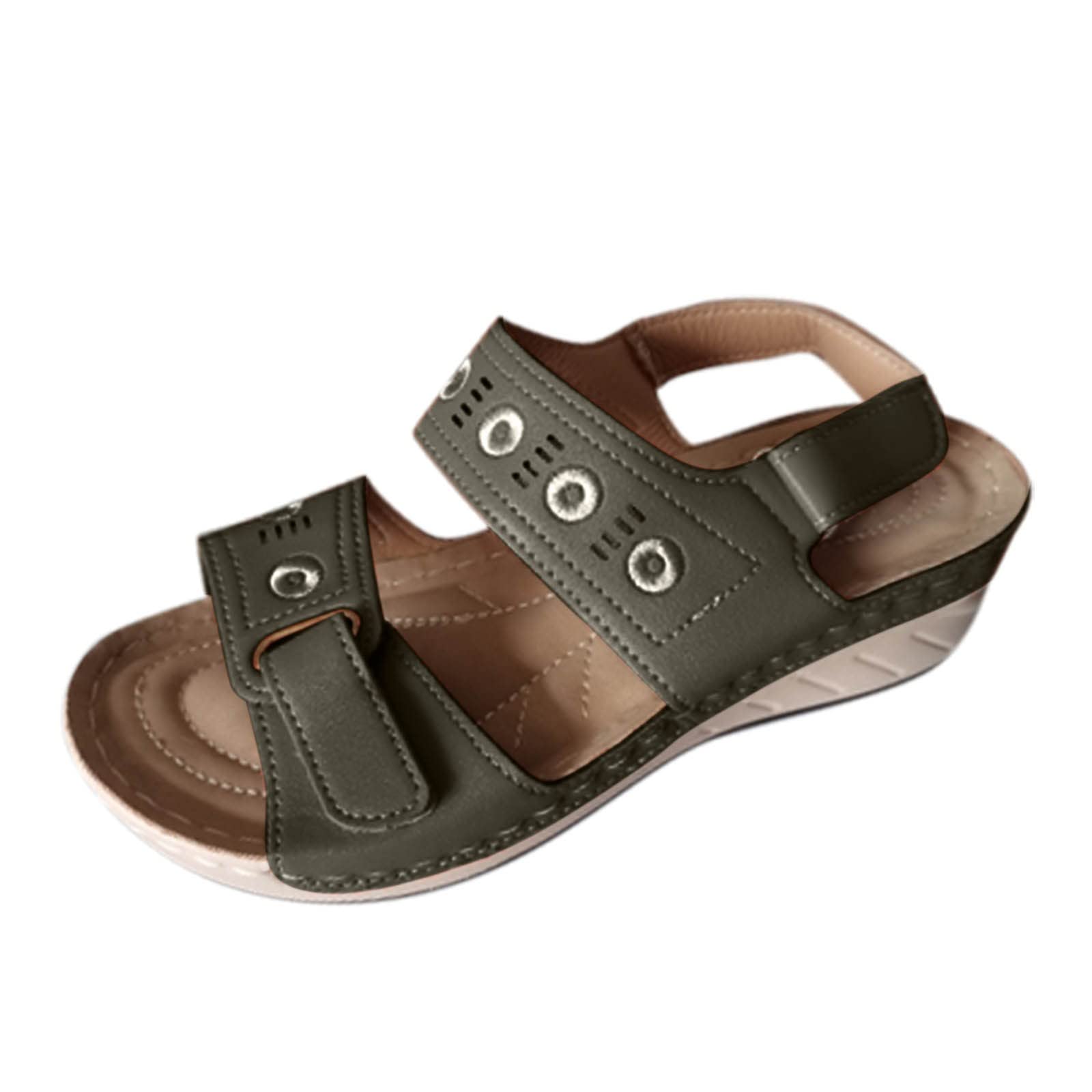 Women's Black Wedge Sandals - Low Heel Roman Style with Elastic Strap | Comfortable Summer Shoes for Beach, Vacation & Casual Outings