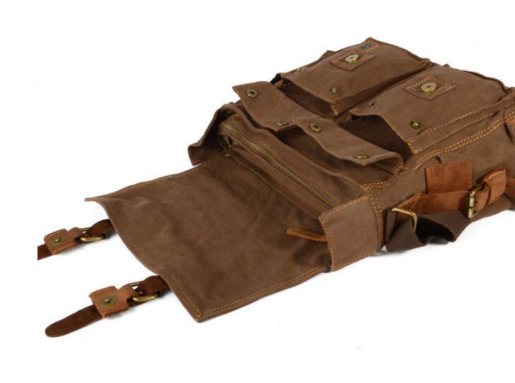 Men's Canvas Messenger Bag - Durable & Stylish in Grey, Green, Black - Perfect for Work, Travel & Everyday Use