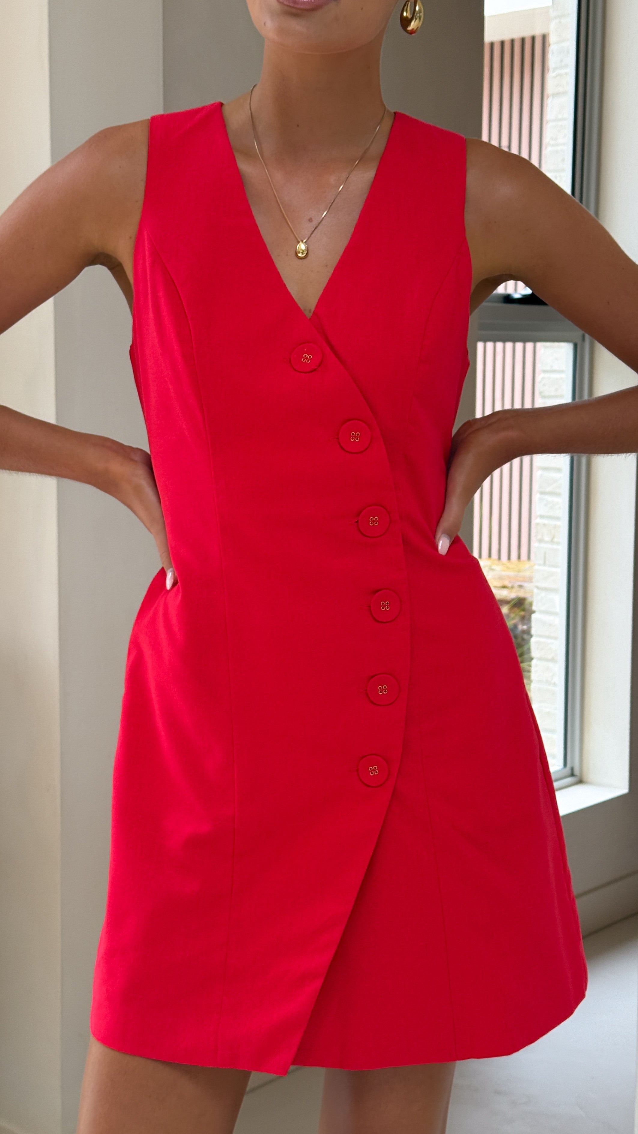 Basia Mini Dress in Red - Stylish & Comfortable Summer Outfit for Women | Perfect for Parties, Dates & Casual Wear