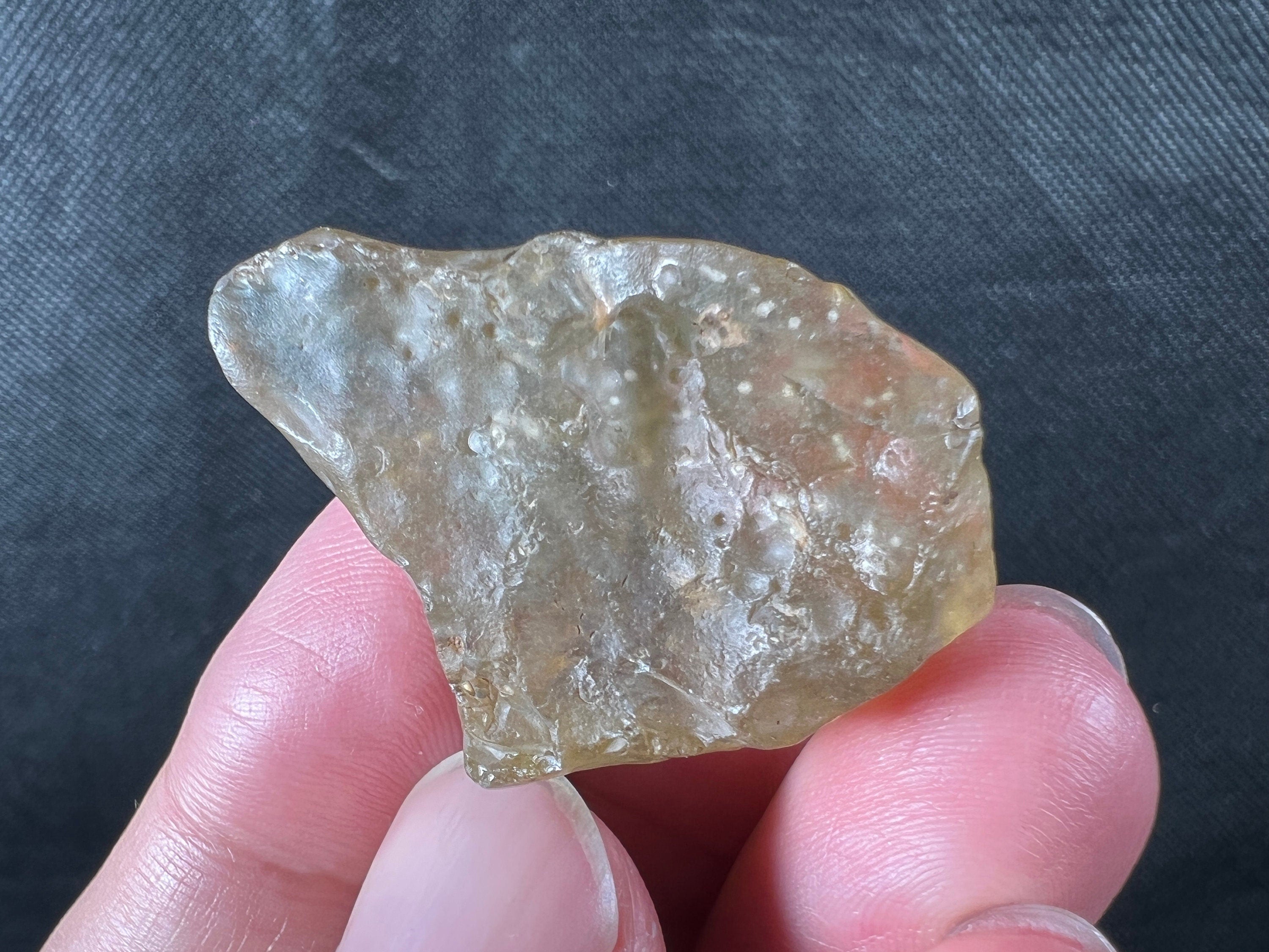 Premium Libyan Desert Glass Raw Crystal - Rare High Grade Green 14.2g - Natural Healing Stone for Meditation & Energy Work - Unique Spiritual Gift & Home Decor for Crystal Collectors