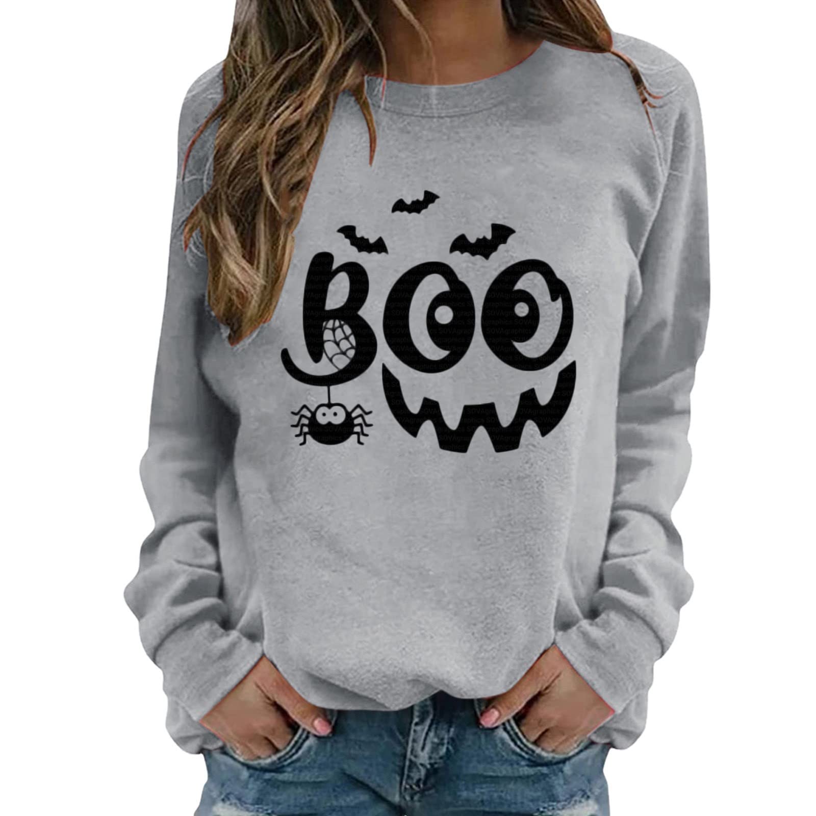 MLAGJSS Women's Casual Long Sleeve Crew Neck Floral Print Hoodless Pullover Sweatshirt - Comfortable Blouse for Everyday Wear, Work & Weekend Outfits