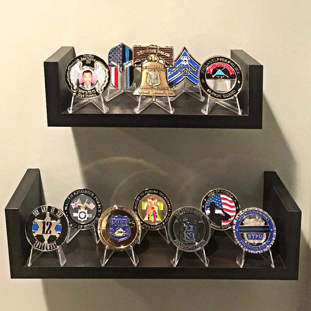 15 Pack Clear Acrylic Mini Easel Stands for Displaying Coins, Medals, Casino Chips & Pocket Watches - 2.16 Inch Tall - Perfect for Collectors, Retail Displays & Home Decor