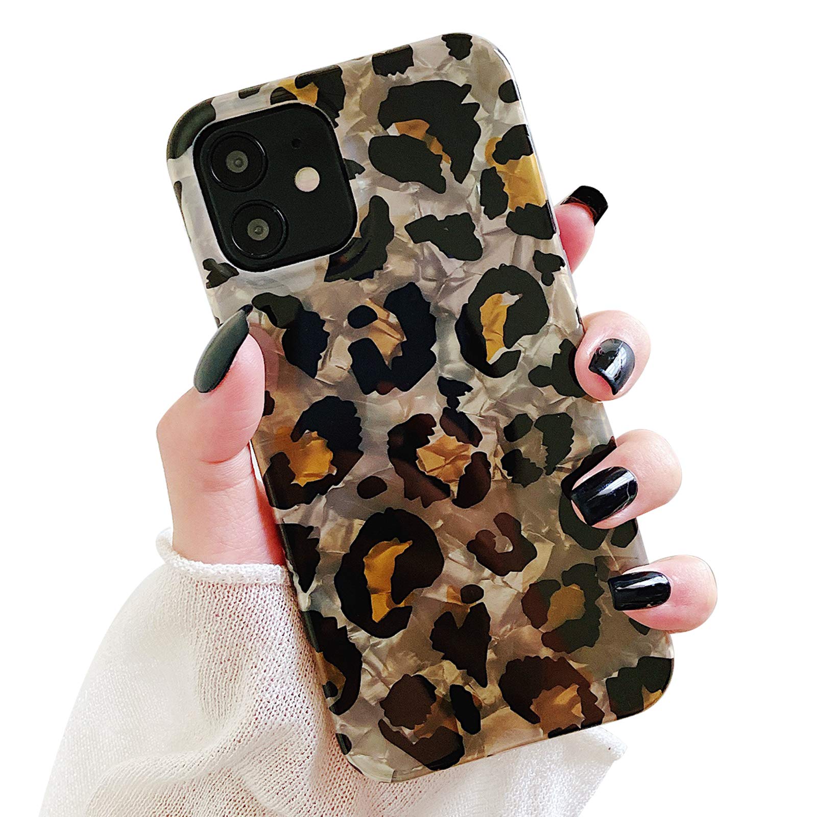 Hapitek Leopard Glitter Sparkle Soft Silicone Gel Phone Case for iPhone 11 - Flexible Protective Cover with Stylish Design | Perfect for Everyday Use, Parties & Gift Giving