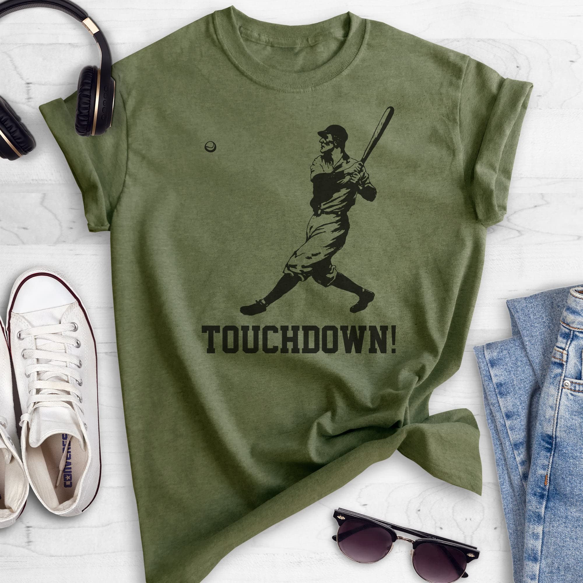 Unisex Touchdown Shirt - Funny Baseball & Football T-Shirt for Men & Women | Ironic Sports Tee for Game Day, Tailgating & Fan Parties