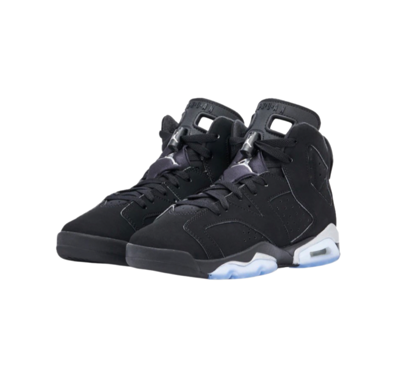 Air Jordan 6 GS Basketball Shoes - Black Metallic Silver for Women & Girls | Perfect for Streetwear, Sneaker Collection & Casual Sports Fashion