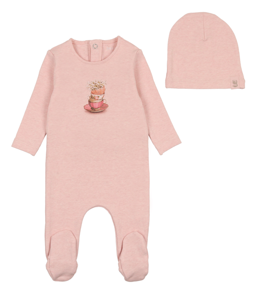 BEE & DEE Vintage Baby Footie Pajamas with Beanie - Soft Cotton One-Piece Sleepwear for Boys & Girls (3-12 Months) - Perfect for Winter Nights, Photo Shoots & Cozy Family Time