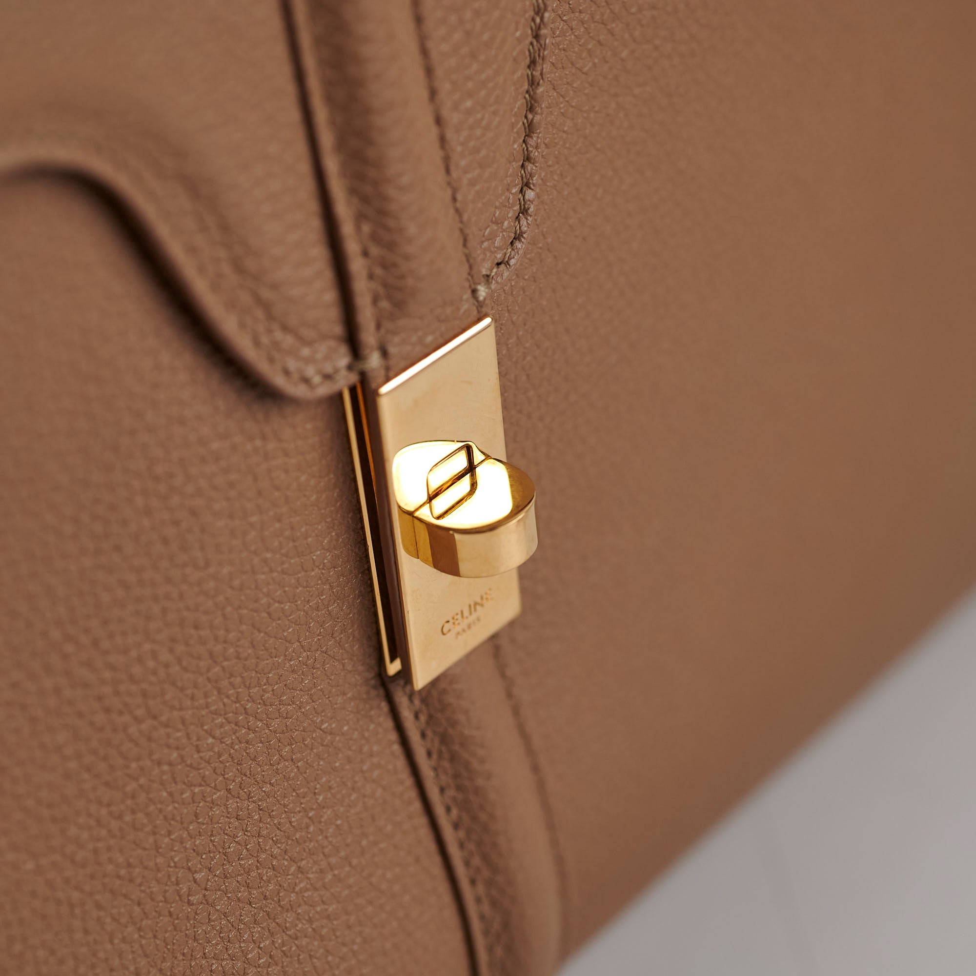 Celine 16 Medium Classic Taupe Handbag - Luxury Leather Shoulder Bag for Women | Perfect for Work, Travel & Everyday Use