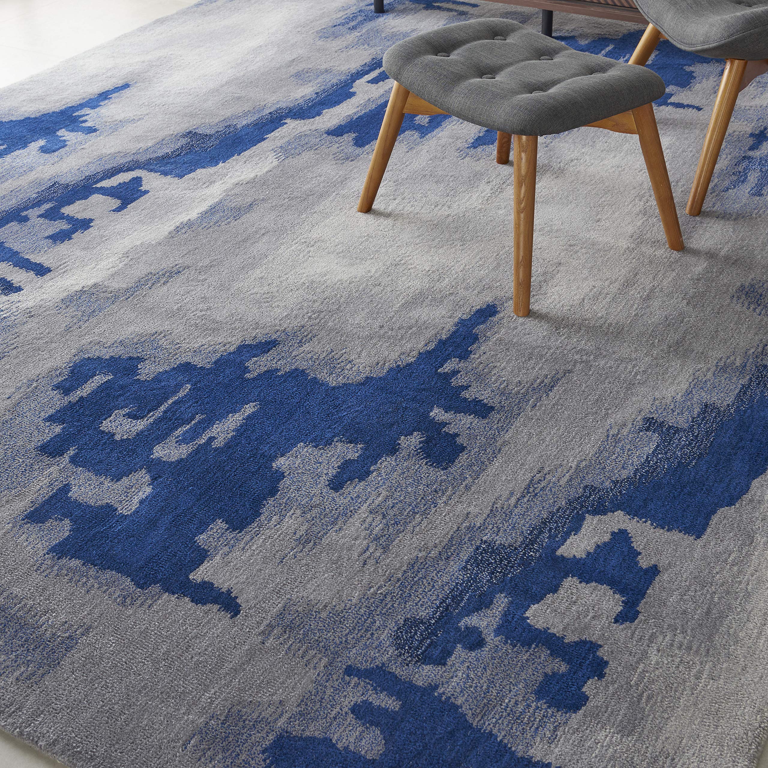 Nourison Symmetry Abstract Grey/Blue 8'6