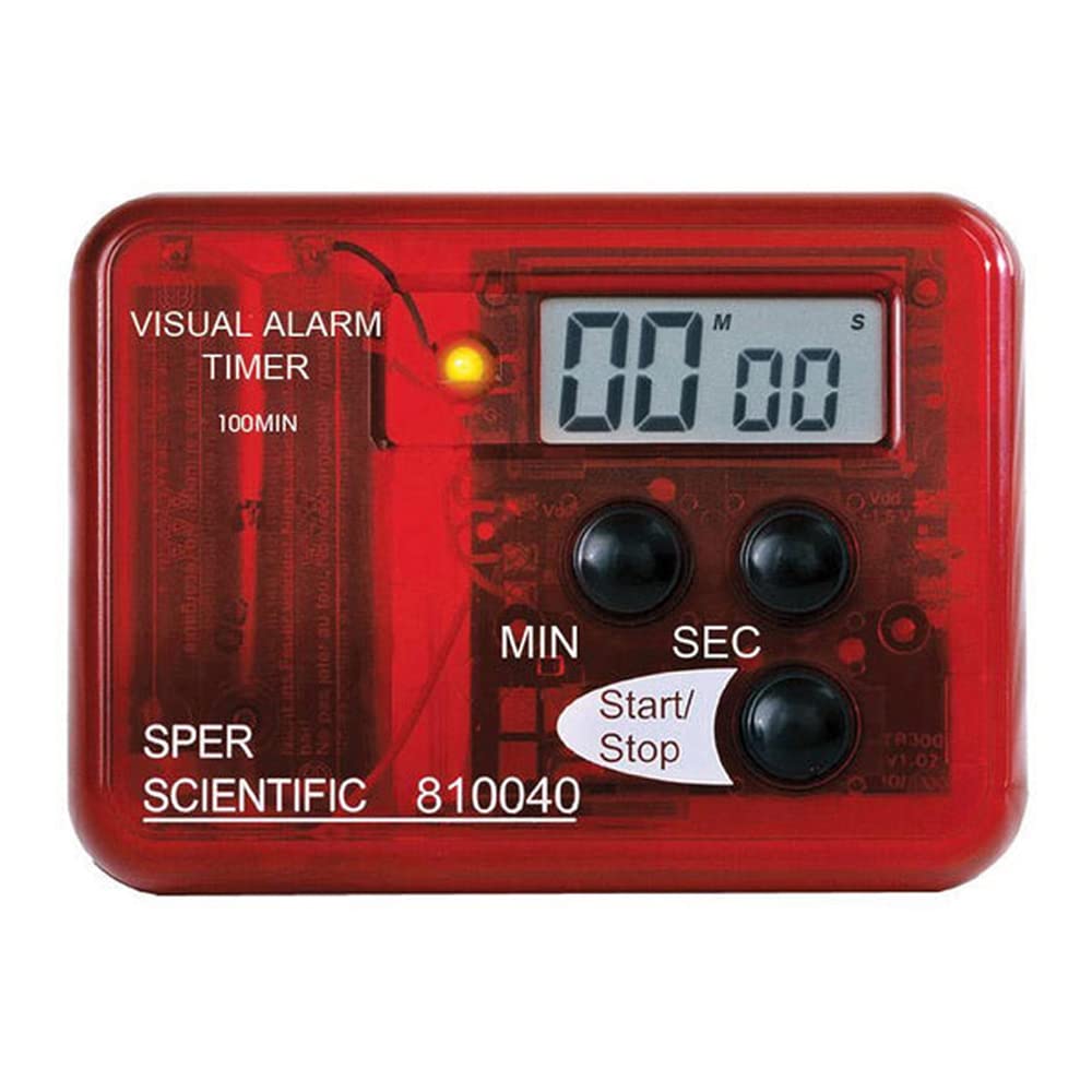Sper Scientific 810040 Compact Visual & Audible Alarm Timer - 99 Minute Countdown Timer with Loud Alarm for Labs, Cooking, Workouts & Classroom Activities