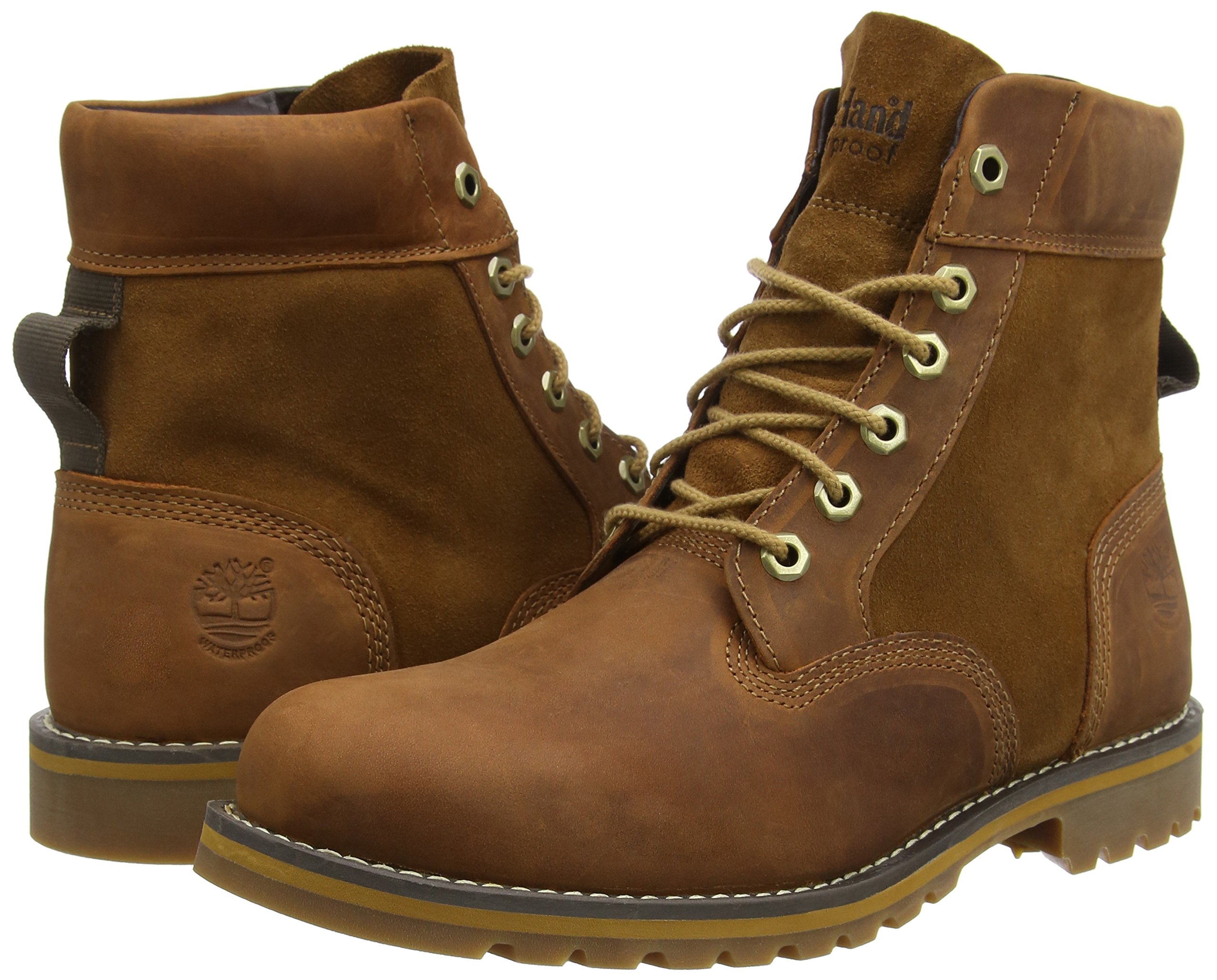 Timberland Men's Brown Multh Larchmont Waterproof Hiking Boots - Durable Outdoor Work & Winter Snow Shoes for Hiking, Camping & Construction