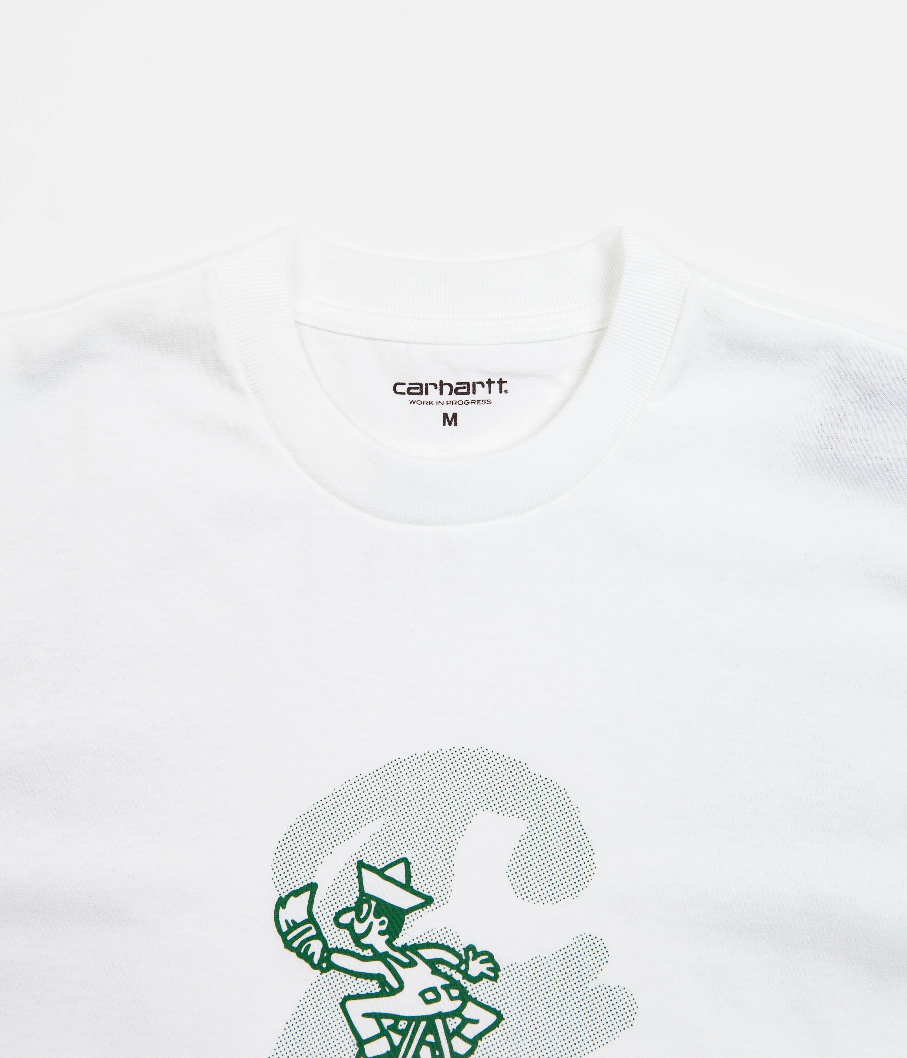 Carhartt Lucky Painter T-Shirt for Men - Comfortable Cotton Work Shirt in White/Bonsai - Perfect for Construction, Painting & Outdoor Activities
