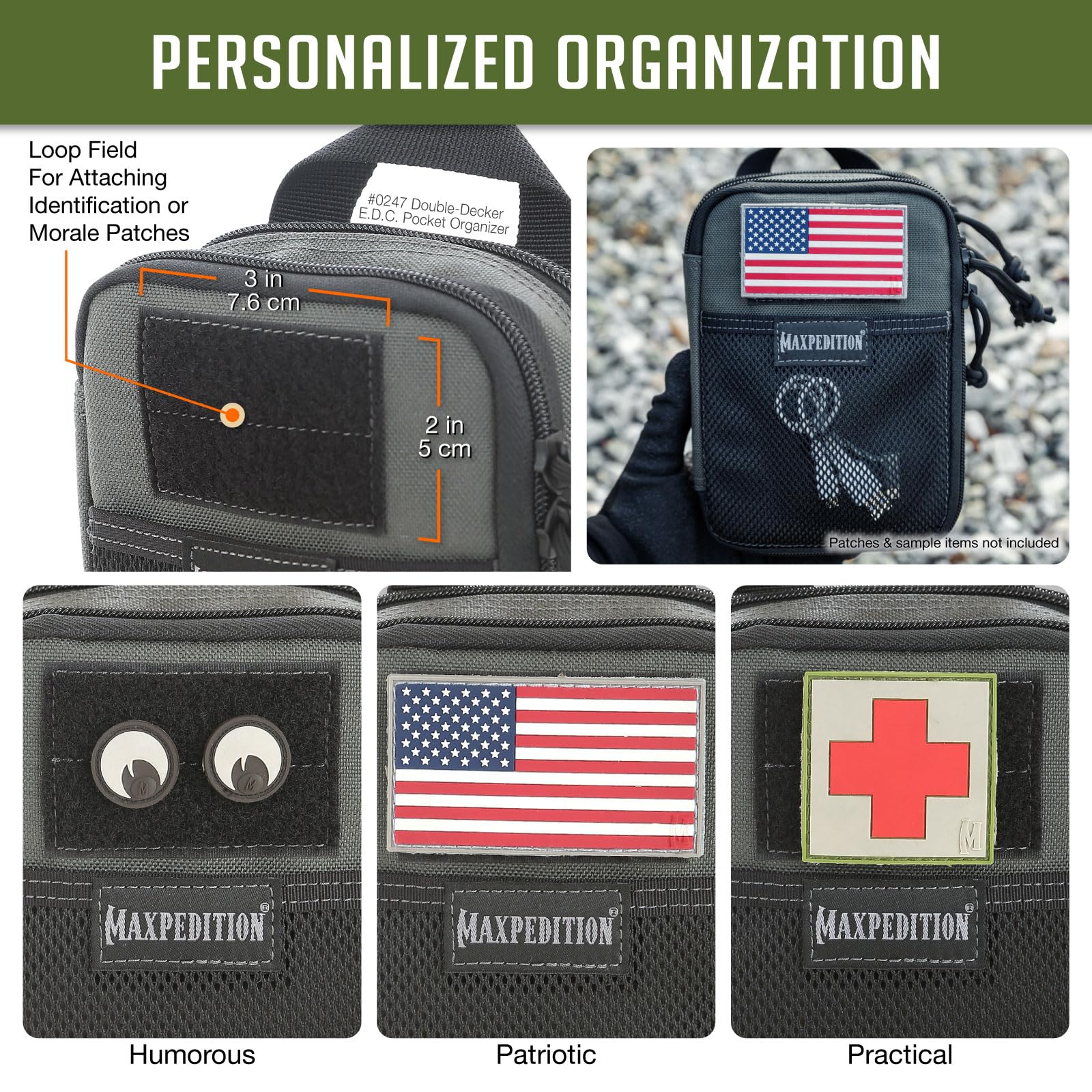 MAXPEDITION Double-Decker EDC Pocket Organizer (5” x 2.5” x 7”) - Tactical MOLLE Pouch for Everyday Carry, Compact Tool Organizer for Camping, Hiking & Outdoor Adventures