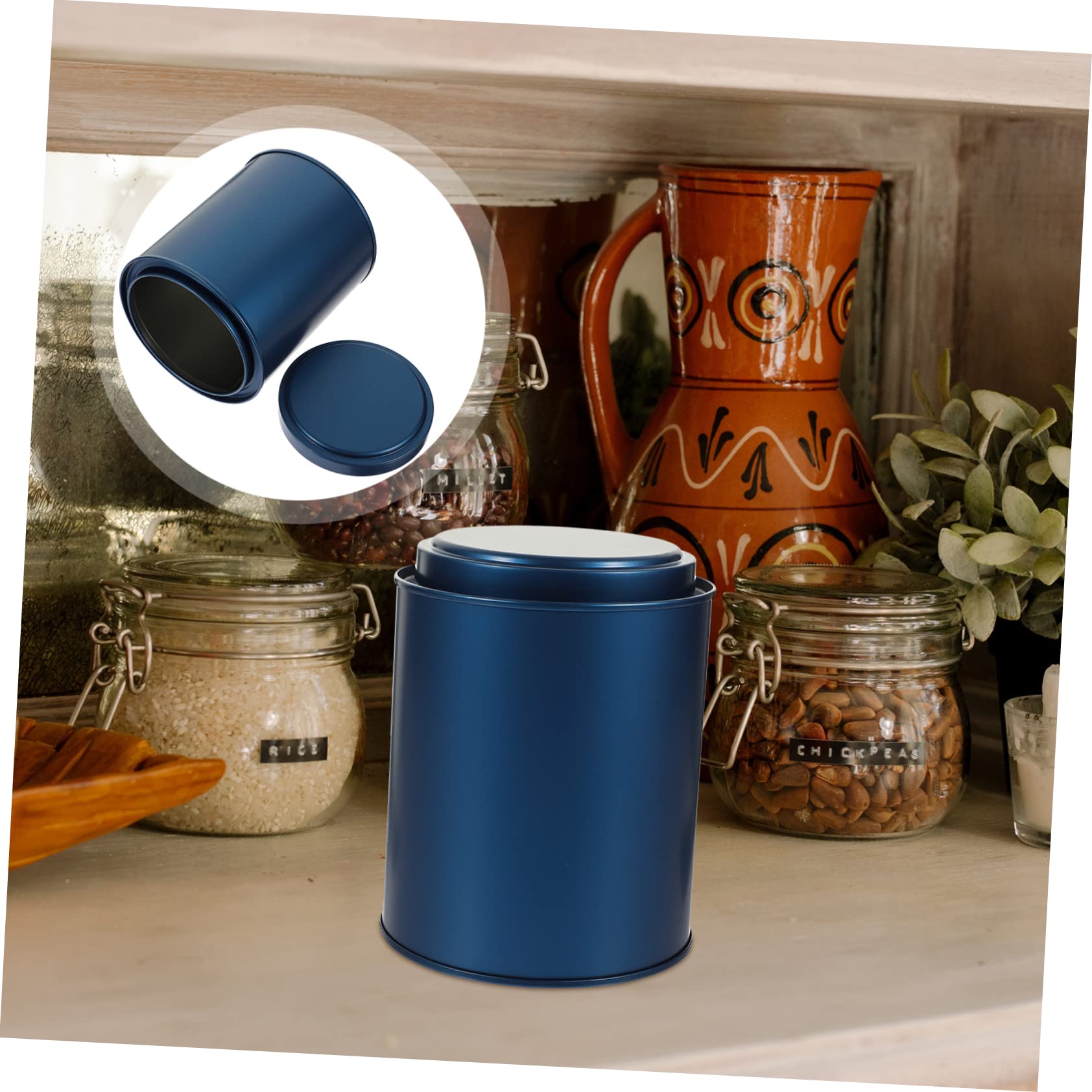 Operitacx Airtight Tea Storage Canister - Tinplate Tea Canister with Seal, Multi-Functional Household Tea Container for Loose Leaf Tea, Coffee, Sugar & Spices - Perfect for Kitchen, Pantry & Office Use