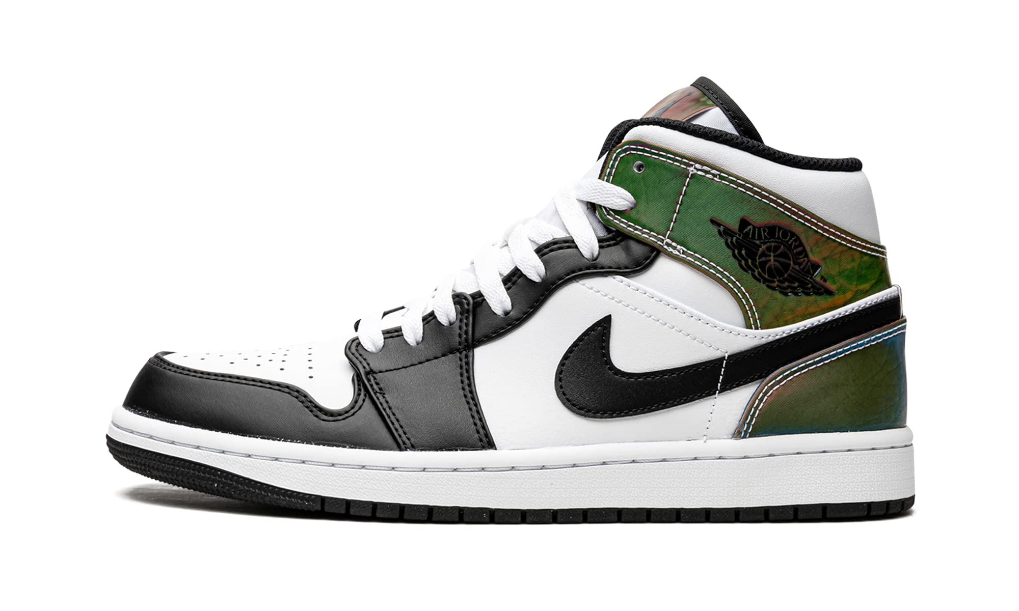 Nike Men's Air Jordan 1 Mid SE Heat Reactive Basketball Shoes - White/Black - Size 13 | Retro Style Sneakers for Streetwear & Casual Outfits