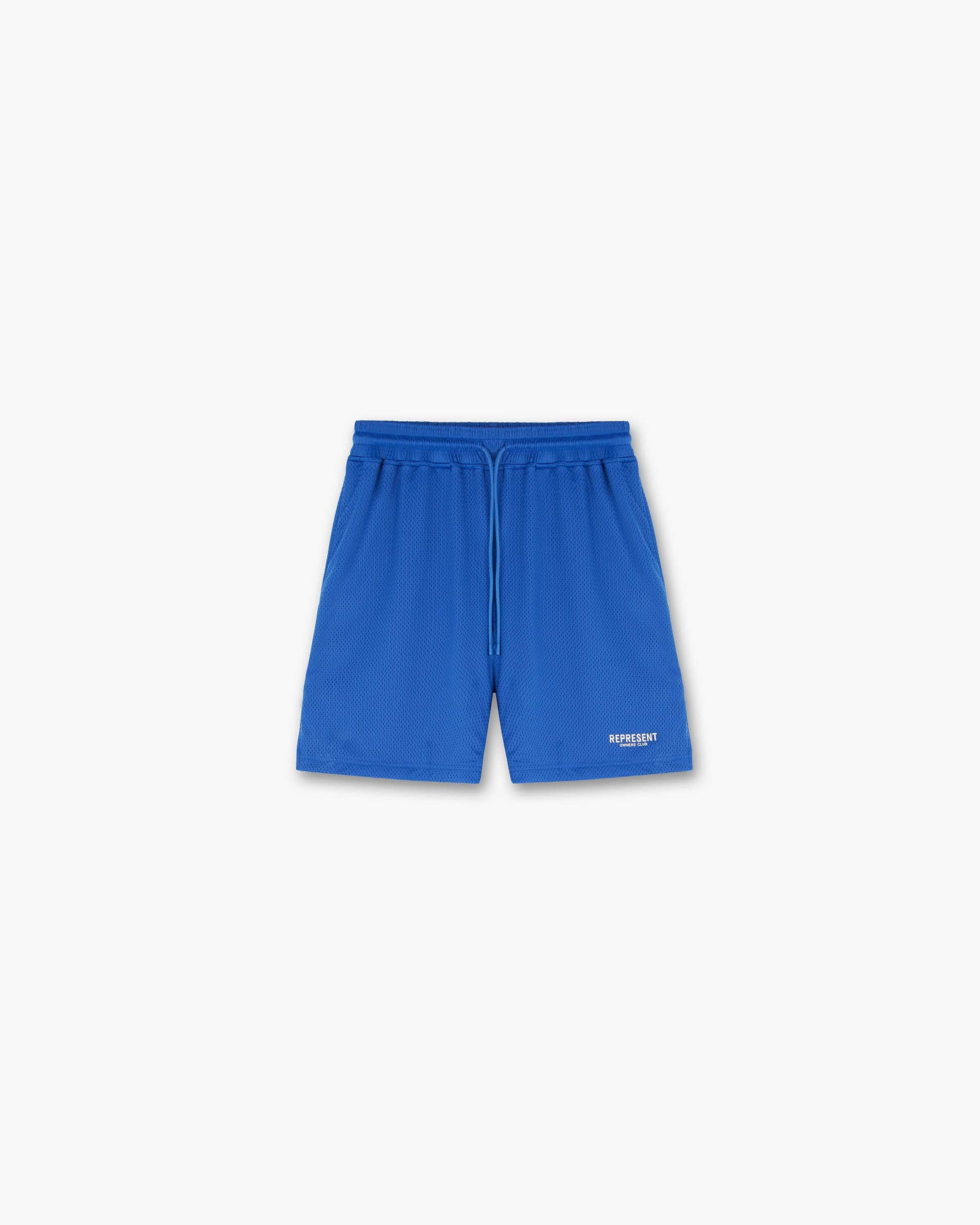 Represent Owners Club Mesh Shorts - Cobalt Blue Athletic Running Shorts for Men | Comfortable Gym Workout & Casual Wear