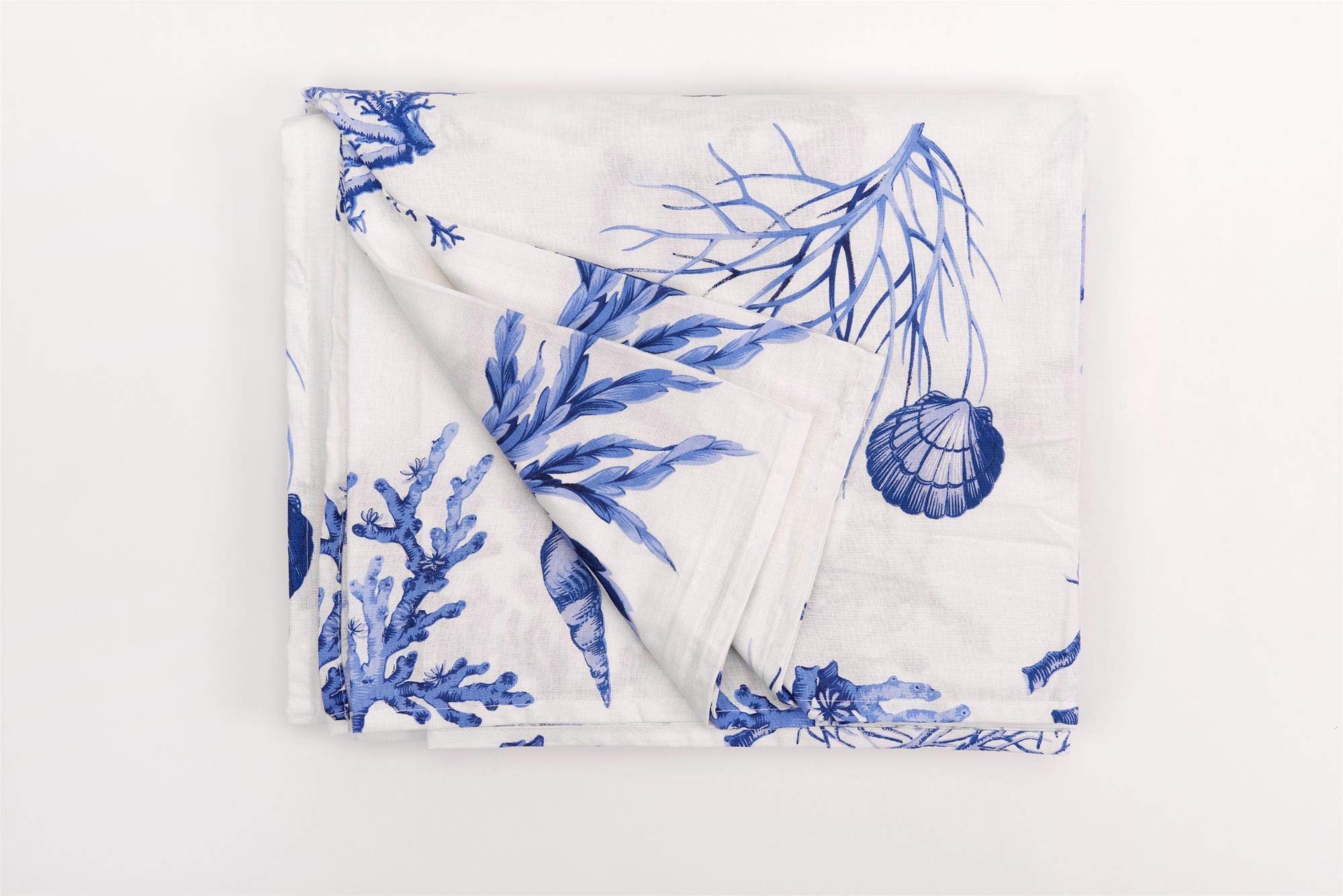 HomeLife - 160 x 280 cm Navy Blue Printed Decorative Sofa Cover | 100% Cotton Multipurpose Throw Blanket | Made in Italy Quality | Single Bed Duvet Cover [Blue - Twin Size] - Perfect for Living Room Decor, Bedroom Accent & Coastal Style Home Furnishing