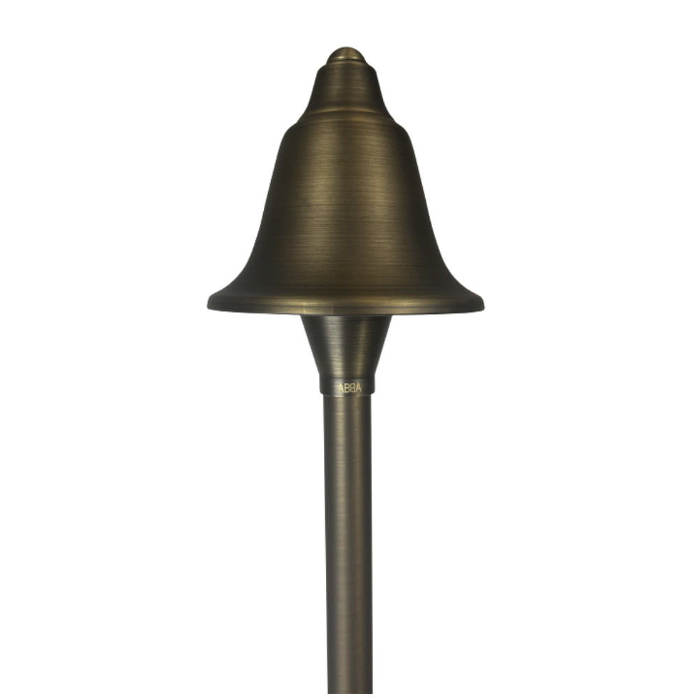 Brass LED Bell Shaped Lamp - Low Voltage Outdoor Pathway Lighting Fixture - Weatherproof Landscape Light for Garden, Walkway, and Driveway