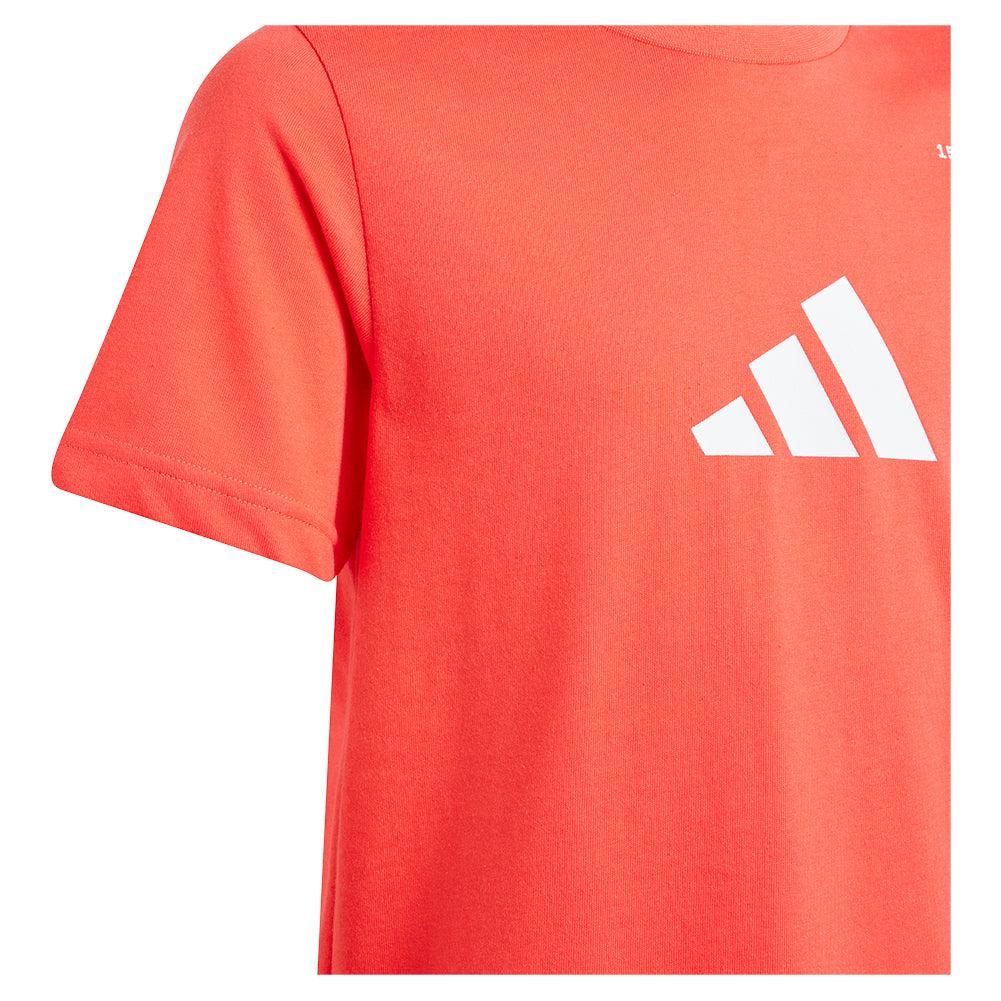 **Boys' Graphic Tennis Shirt - Semi Lucid Red | Breathable & Stylish Activewear for Kids | Perfect for Tennis, School & Casual Wear**