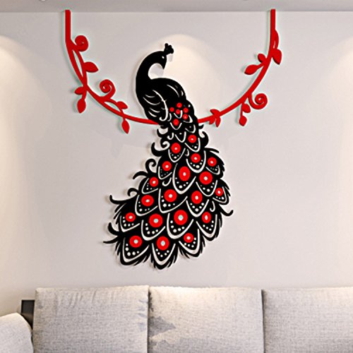 WOCACHI 3D Acrylic Crystal Wall Stickers - Peel & Stick Removable DIY Wall Decals for Living Room, Bedroom, TV Background, Nursery Decor | Home Art Mural Wallpaper for Modern Interior Design & Kids Room Decoration